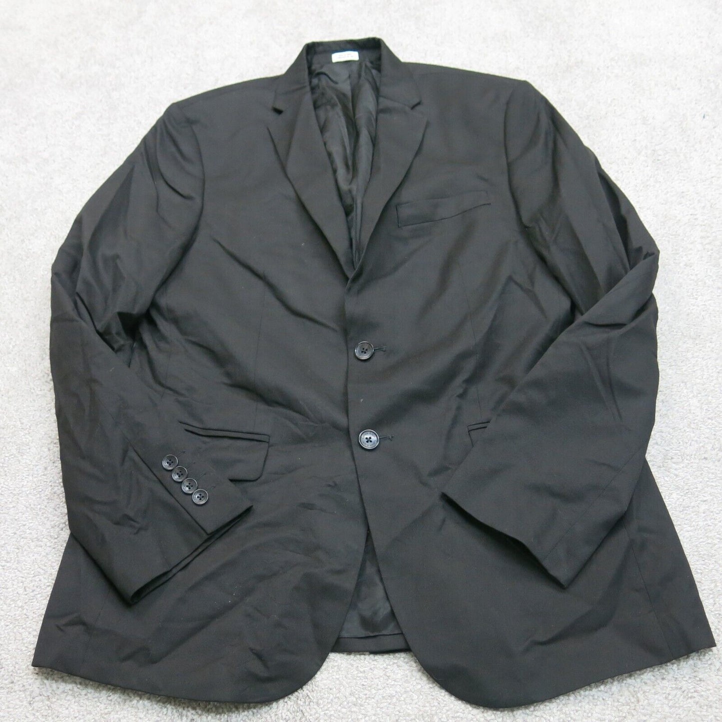 Calvin Klein Mens Blazer Coat Single Breasted Long Sleeves Pockets Black Size M