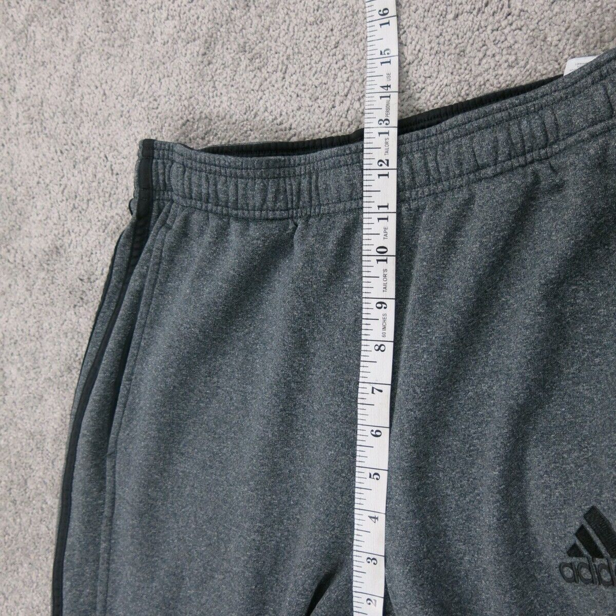 Adidas Men Pant Mid Rise Stretch Elastic Waist Track Pant Gray Size Medium