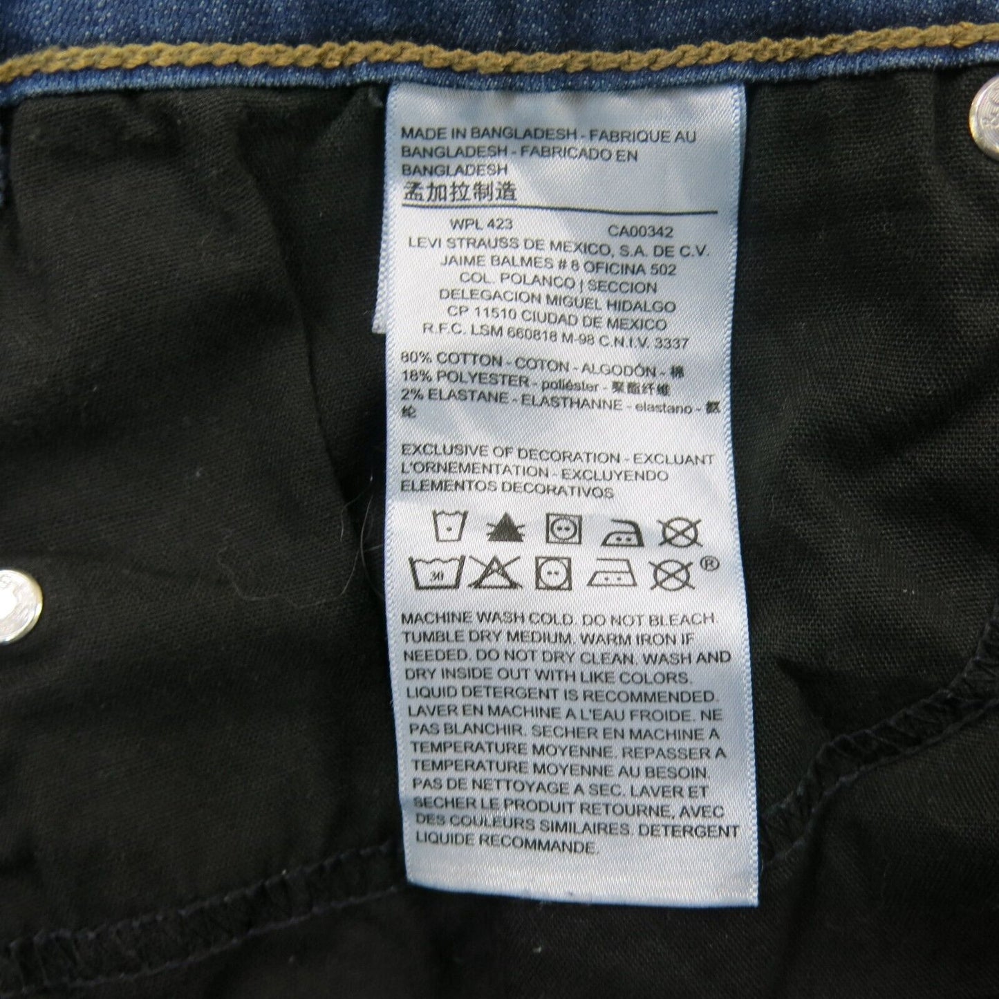 Denizen From Levis Womens Jeans High Rise Jegging Mid Rise Pockets Blue Size W30