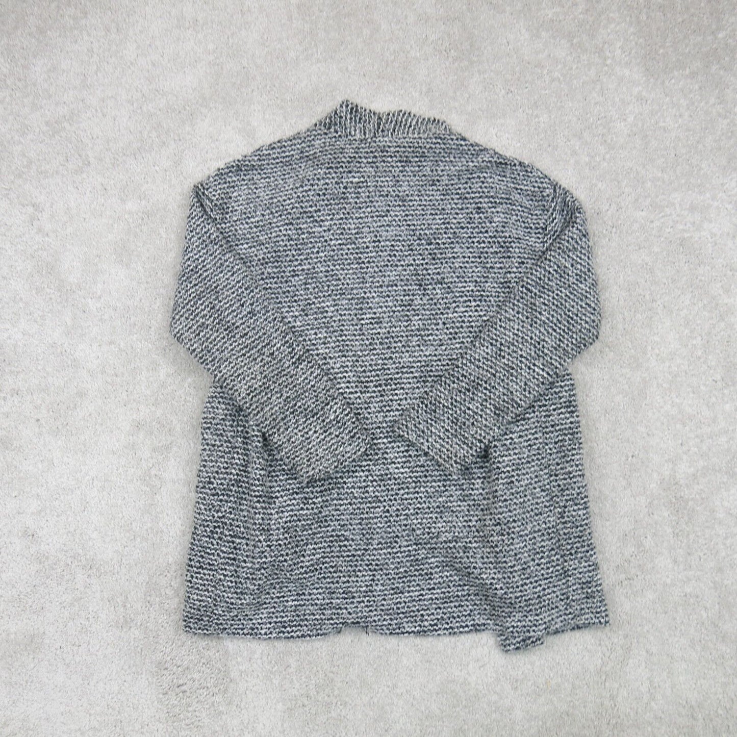 Loft Womens Cardigan Sweater Lounge Open Front Long Sleeves Black Gray SZ Small