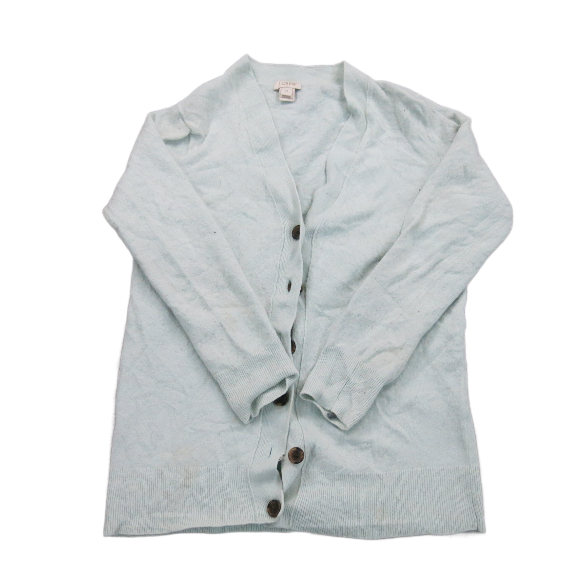 j. Crew Women Knitted Cardigan Sweater Long Sleeve Front Button Light Blue SZ XS