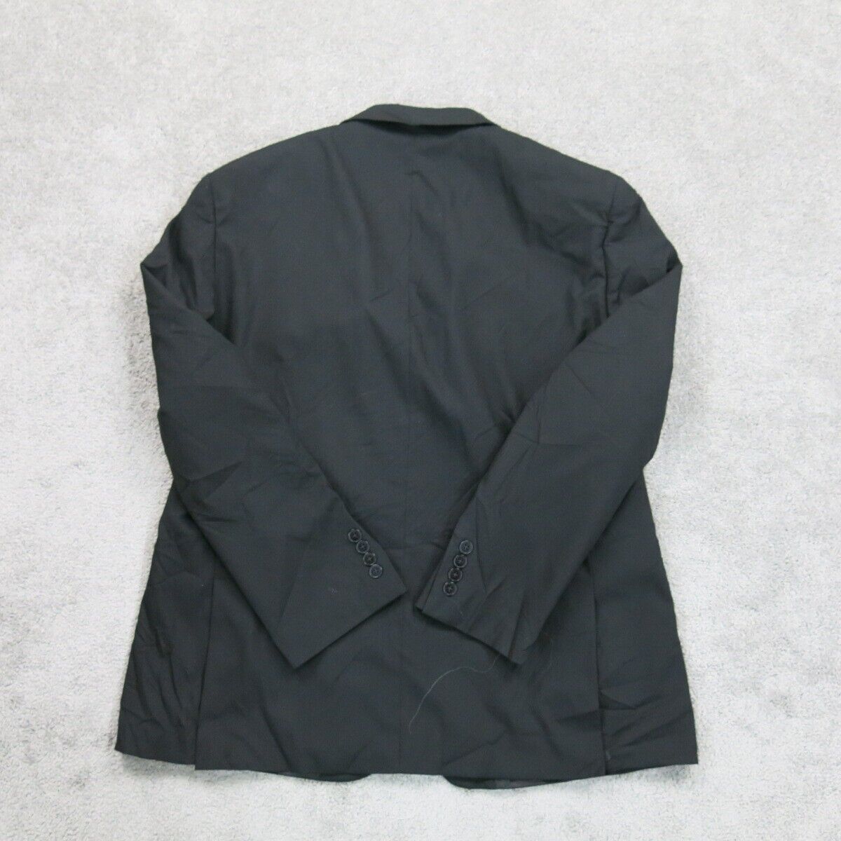 Calvin Klein Mens Blazer Coat Single Breasted Long Sleeve Pockets Black Size 46R