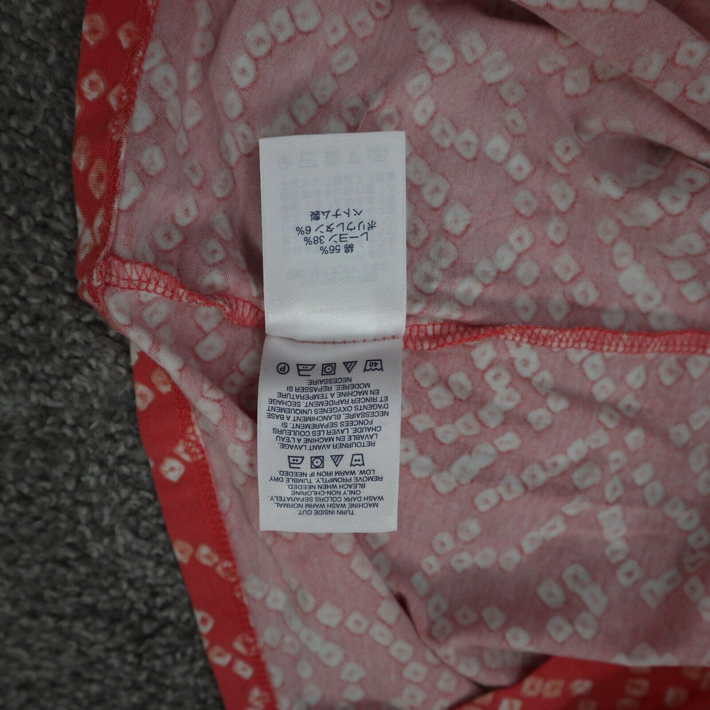 Lands End Womens Blouse Top Square Neck Short Sleeves Floral Orange Size Small