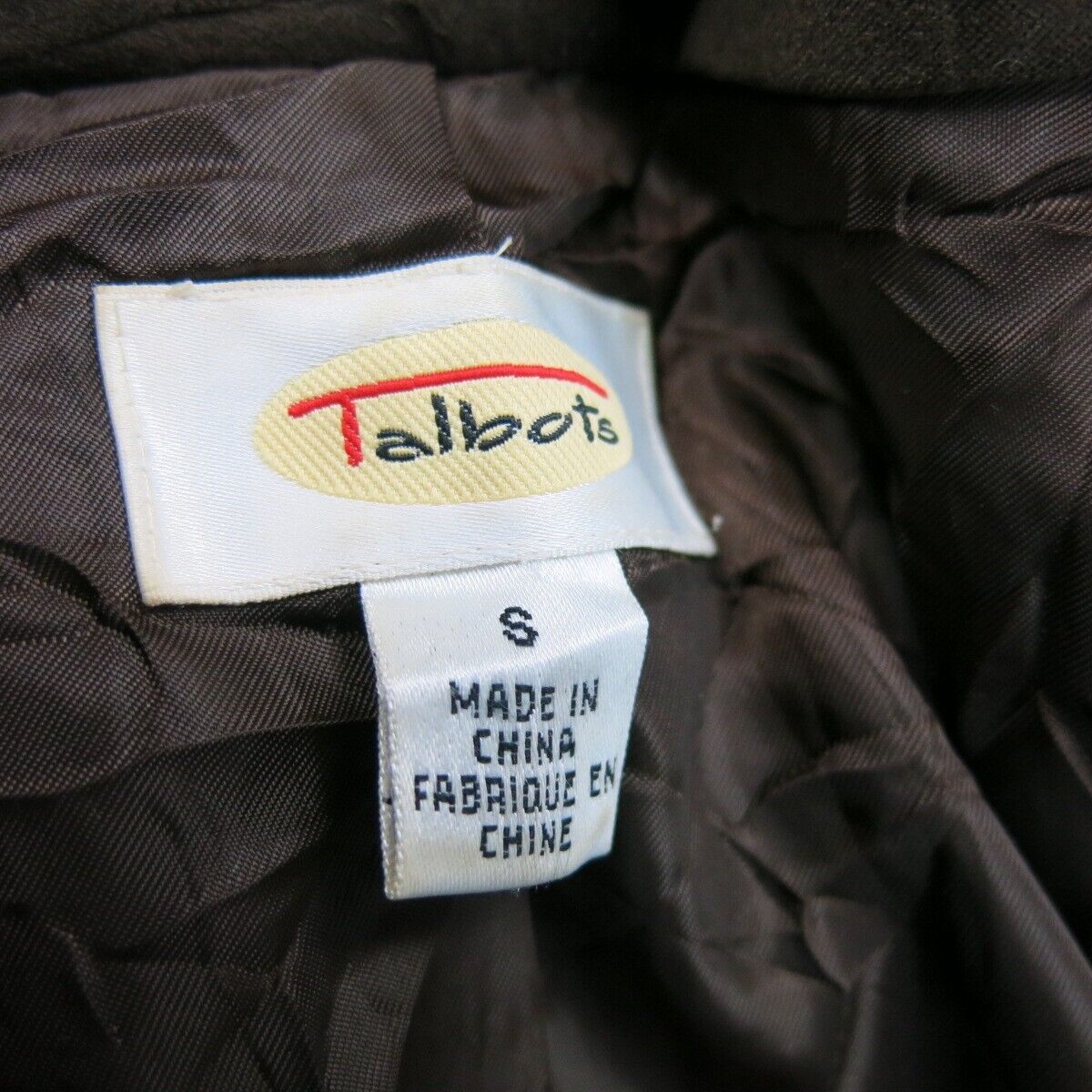 Talbots Womens Blazer Coat Jacket Single Breasted Long Sleeves Brown Size Small