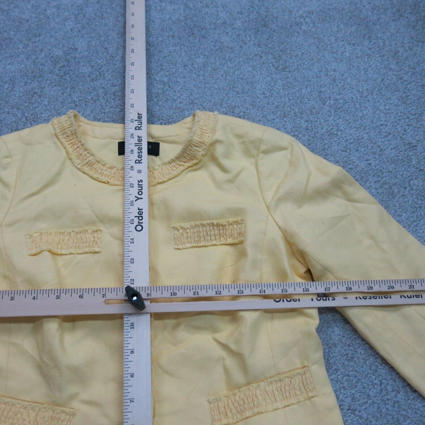 Talbots Womens Blazer Jacket Long Sleeves Open Front Pockets Dark Ivory Size 4P