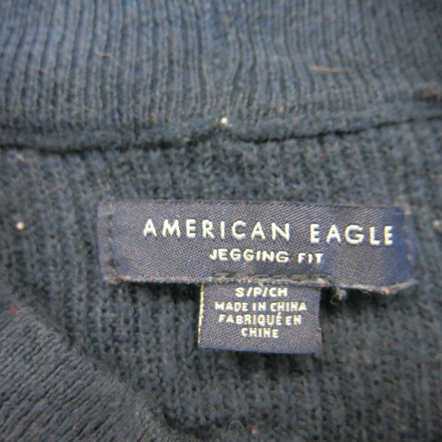 American Eagle Womens Pullover Sweater Jegging Fit Crew Neck Striped Blue Small