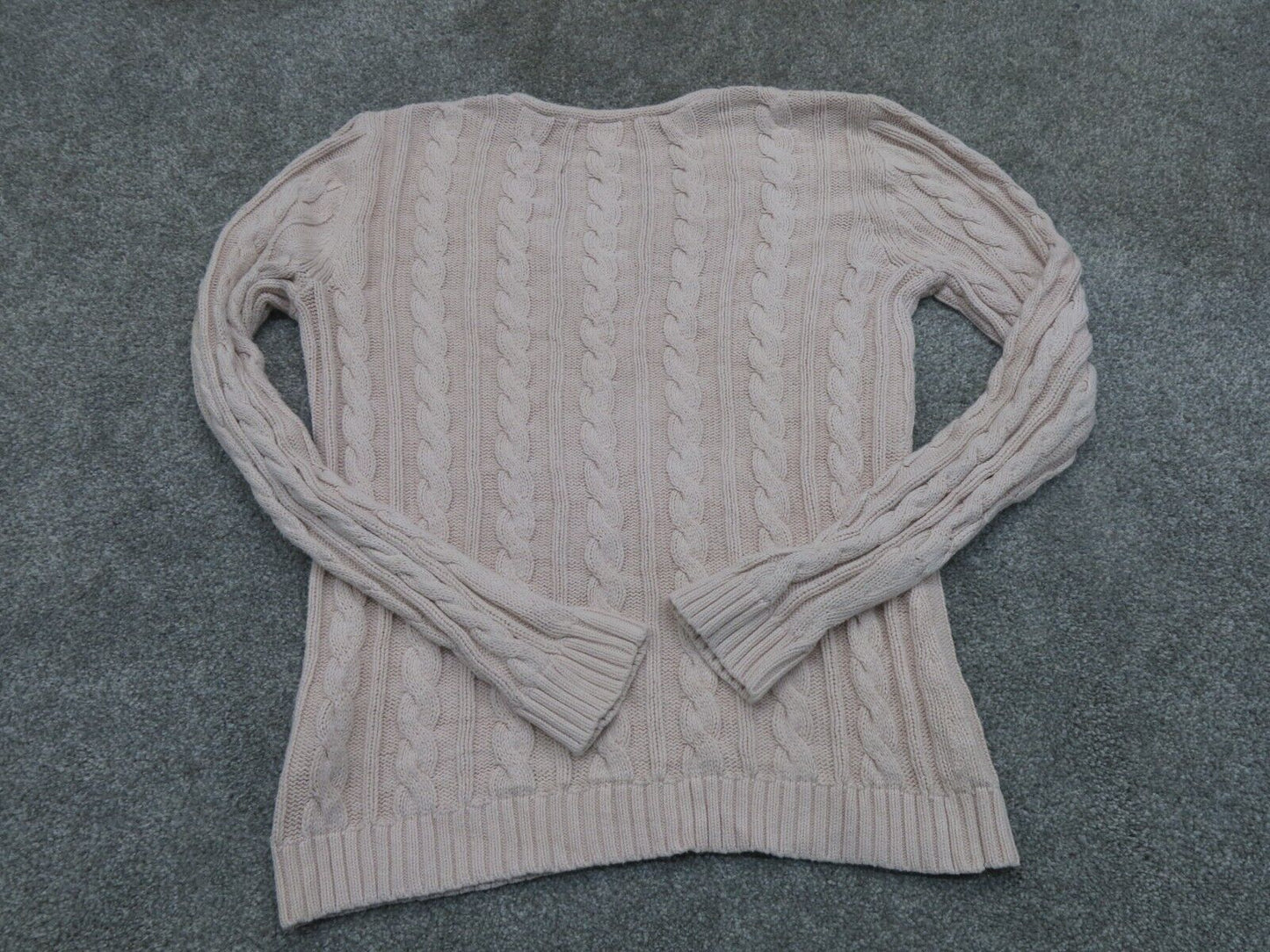 Ralph Lauren Womens Pullover Sweater Knitted V Neck Long Sleeve Cotton Pink SZ S