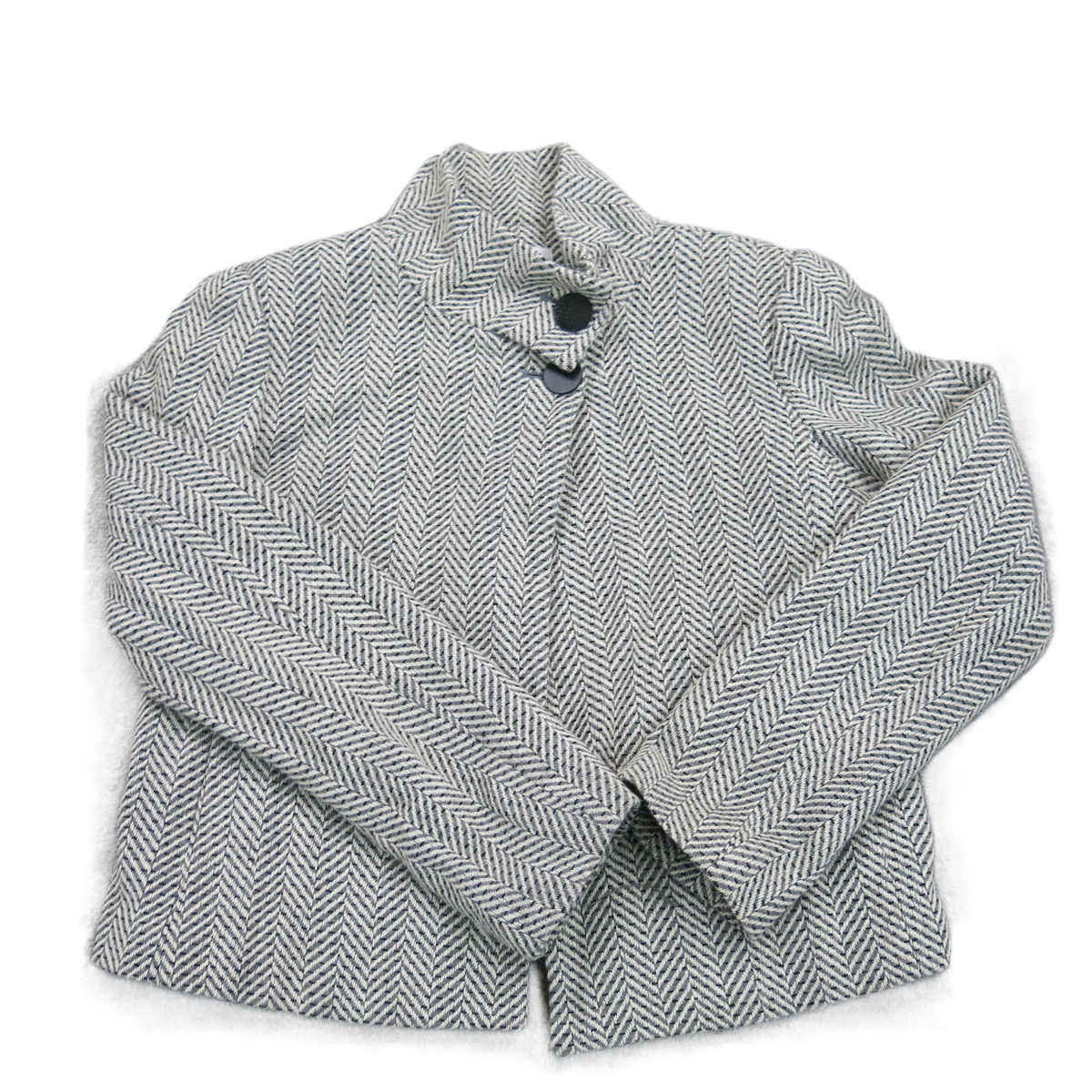 Calvin Klein Womens Tweed Coat Jacket One Button Long Sleeves Gray Size 6