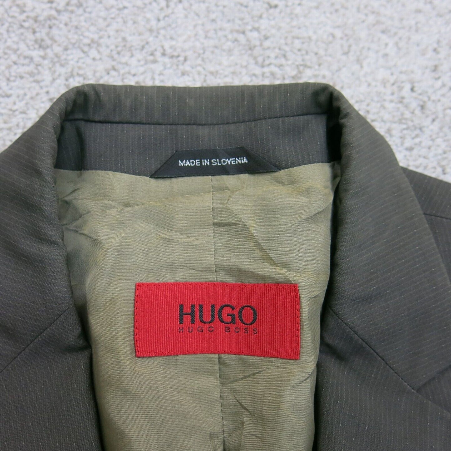 Hugo Hugo Boss Mens Blazer Coat Single Breasted Pockets Gray Size 38 Reg