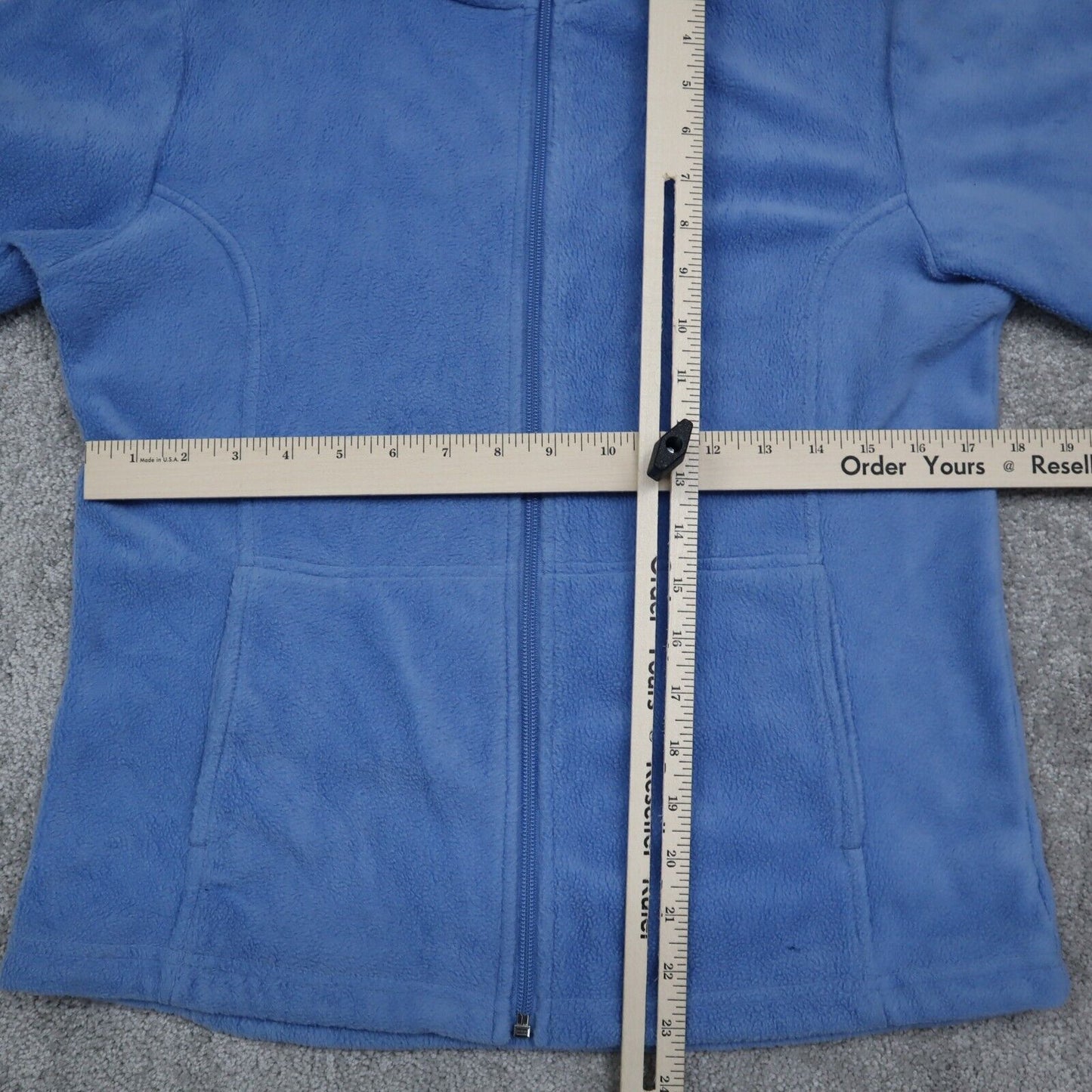 Bass Pro Shops Womens Fleece Jacket Full Zip Up Long Sleeve Blue Size Small