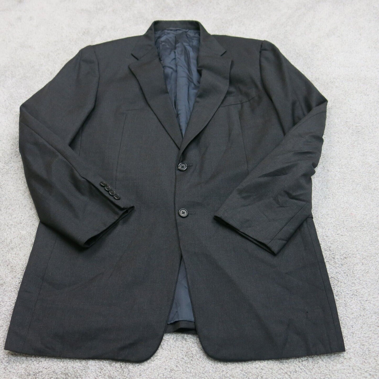 Hickey Freeman Mens Blazer Jacket Long Sleeve 2 Button Black Size 42