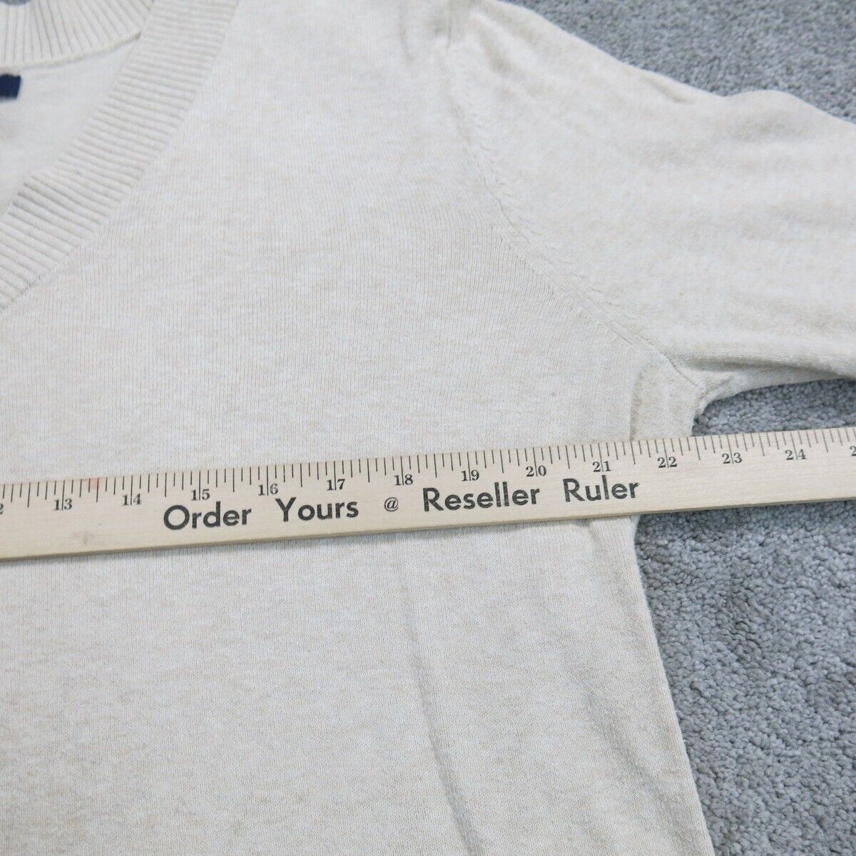 Gap Womens Pullover Sweater Knitted V Neck Long Sleeve Ivory Size XXL