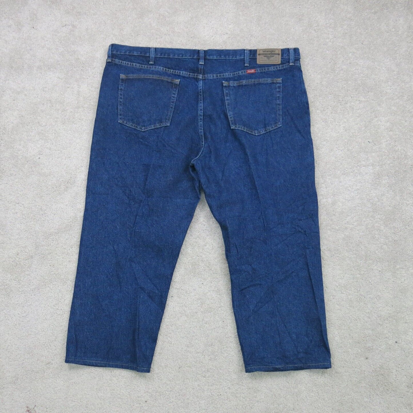 Wrangler Mens Jeans Straight Leg High Rise 100% Cotton Pockets Blue Size W48XL30