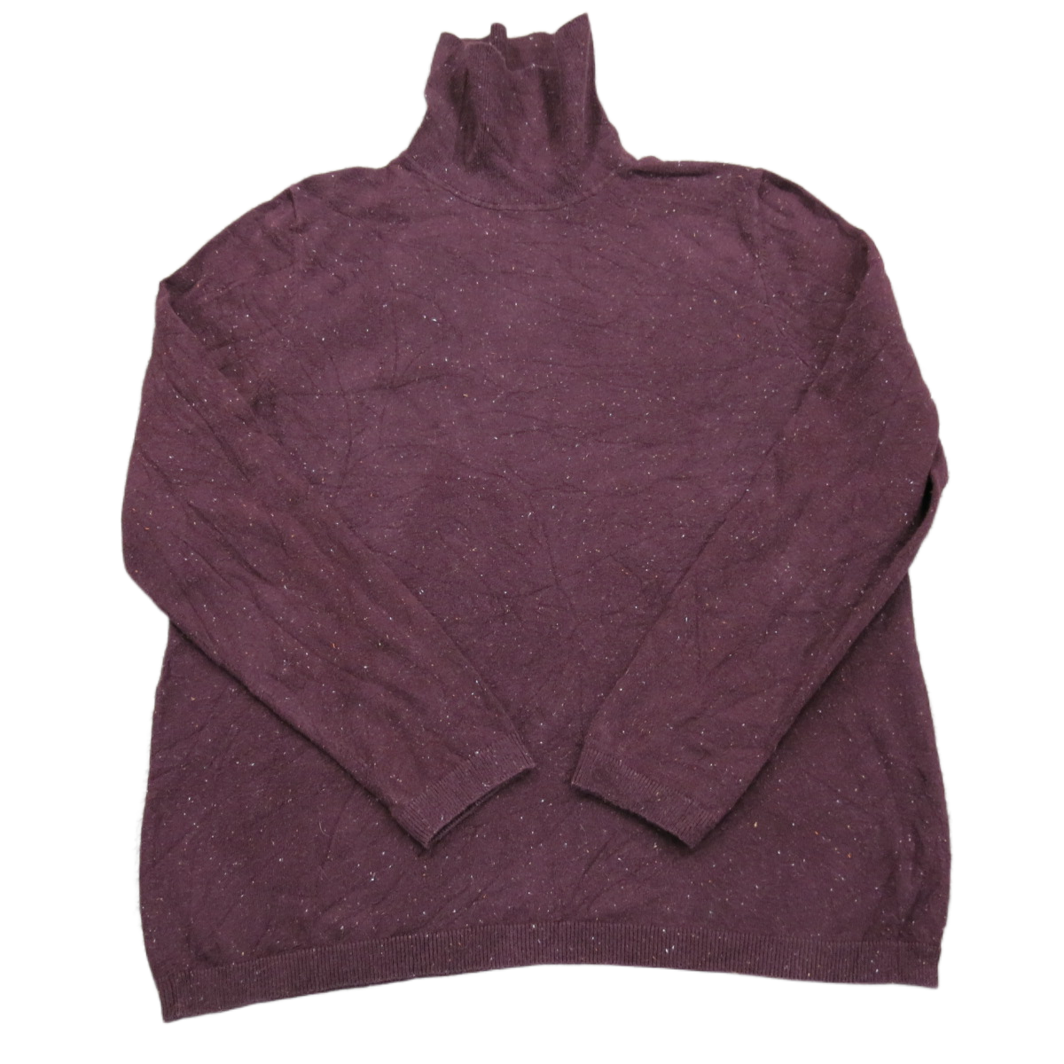Talbots Women Pullover Knitted Sweater High Neck Long Sleeves Brown Size X Large