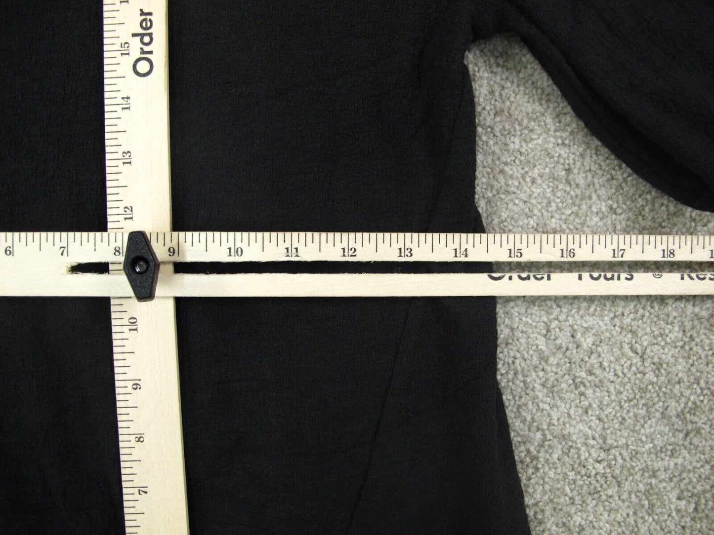 Madewell Womens Pullover Sweater Round Neck Front knot 100%Cotton Black Size XXS
