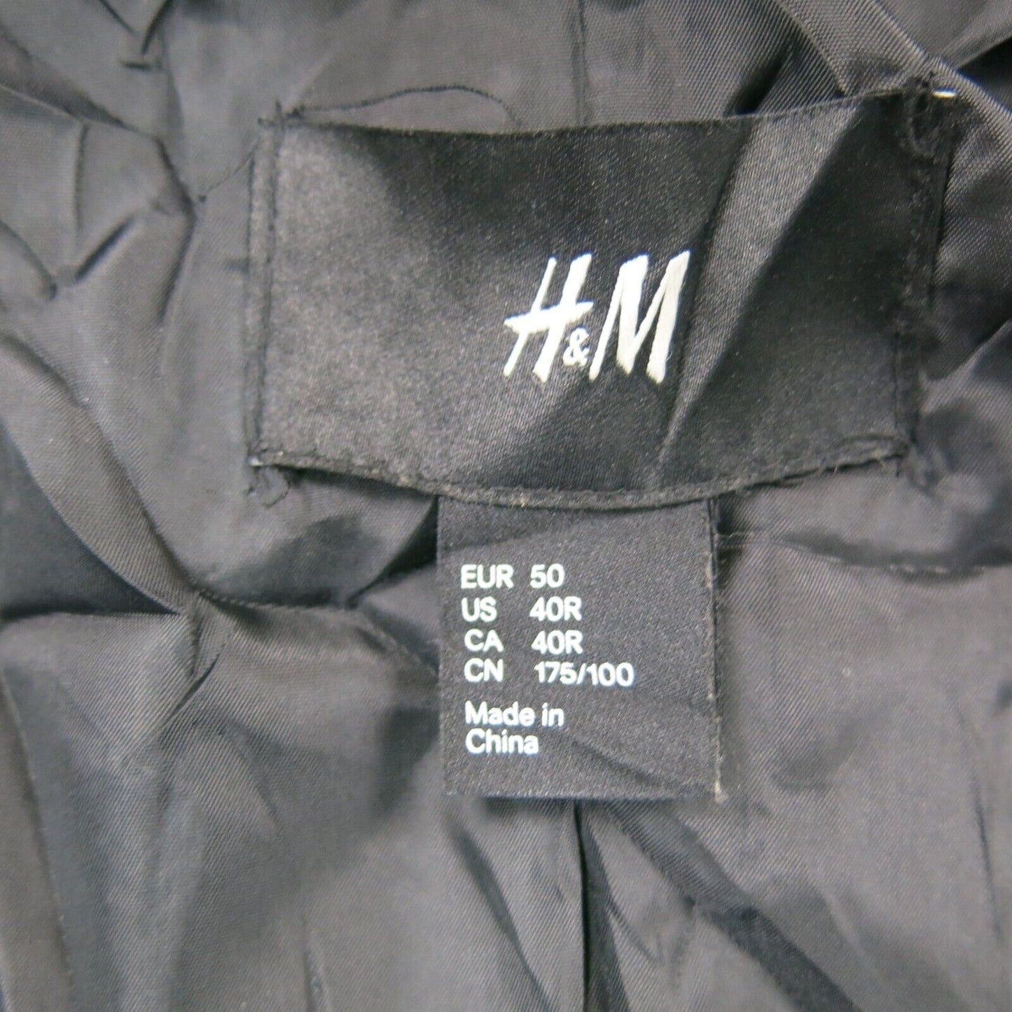 H&M Womens Over Coat Long Sleeves Front Pockets Mock Neck Blue Size 40 Regular
