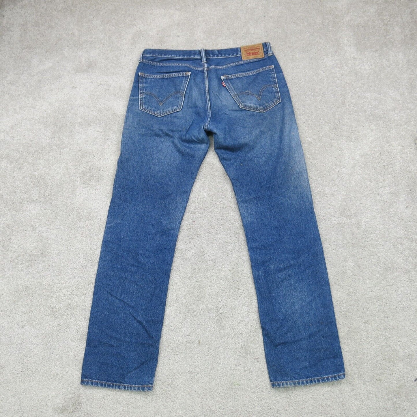 Levis 505 Mens Jeans Straight Leg Denim Mid Rise 5 Pockets Light Blue SZ W36XL36