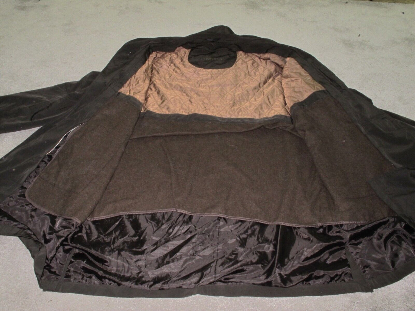 Calvin Klein Mens Over Coat Front Button Long Sleeves Mock Neck Black Size 50L