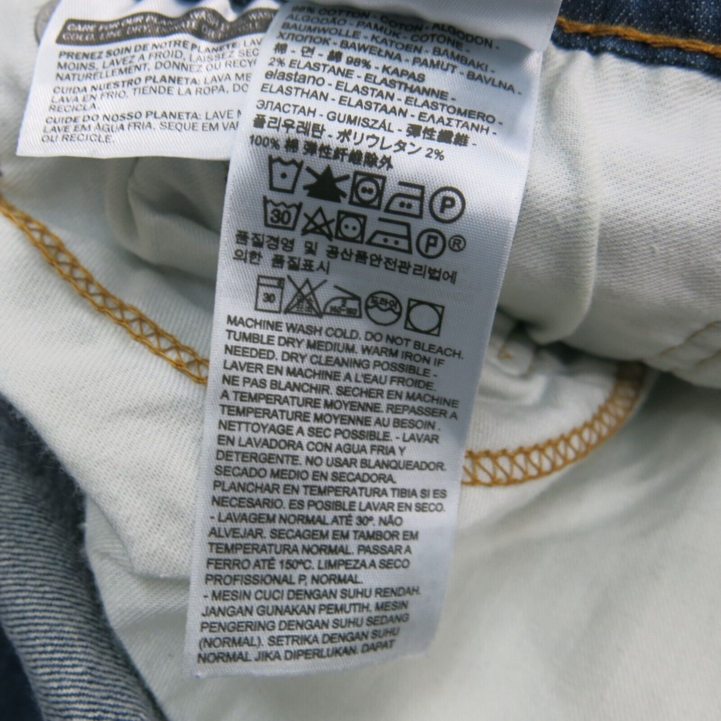 Levis 502 Mens Jeans Slim Straight Leg Denim Mid Rise Blue Size W41XL27.5