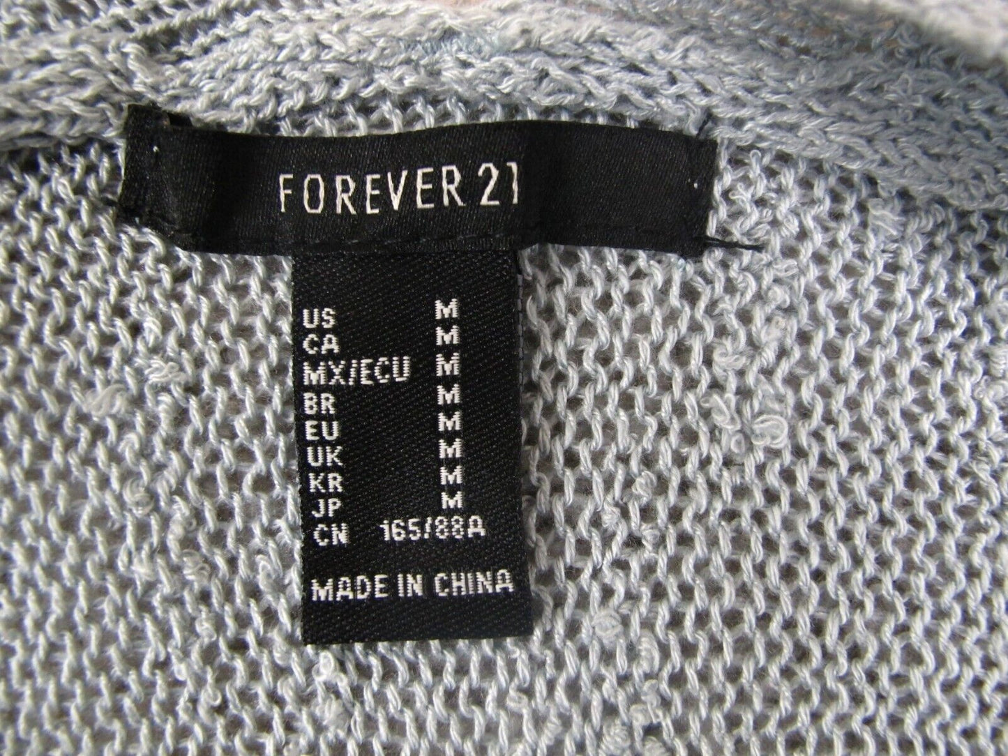 Forever21 Womens Cardigan Sweater Open Front Long Sleeves Blue Size Medium