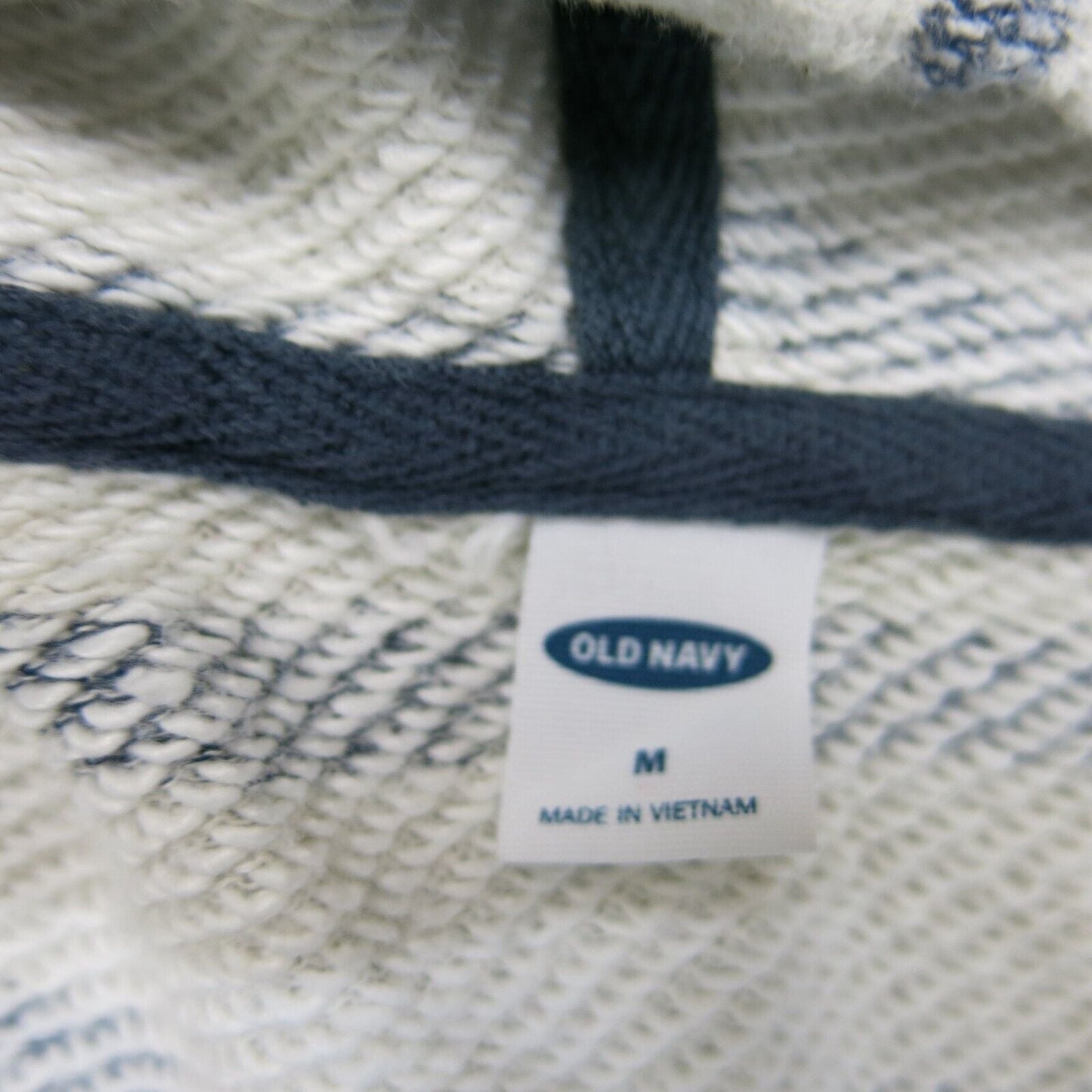 Old Navy Womens Hoodie Sweater Knitted Long Sleeve Pockets White Blue Size M