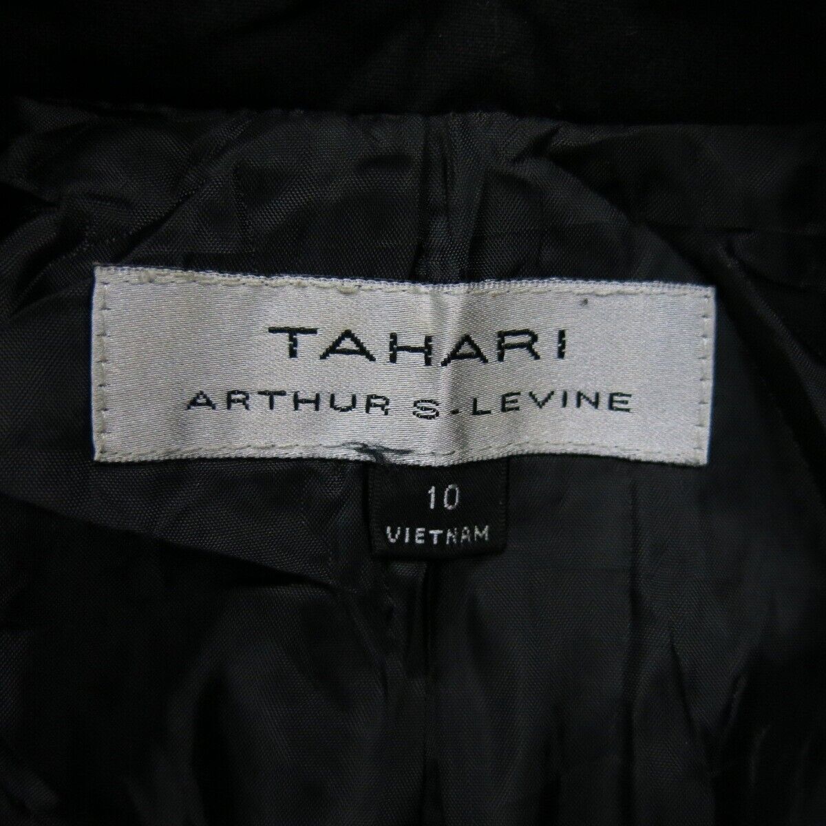 Tahari Womens Blazer Coat Jacket Single Breasted Long Sleeves Black Size 10