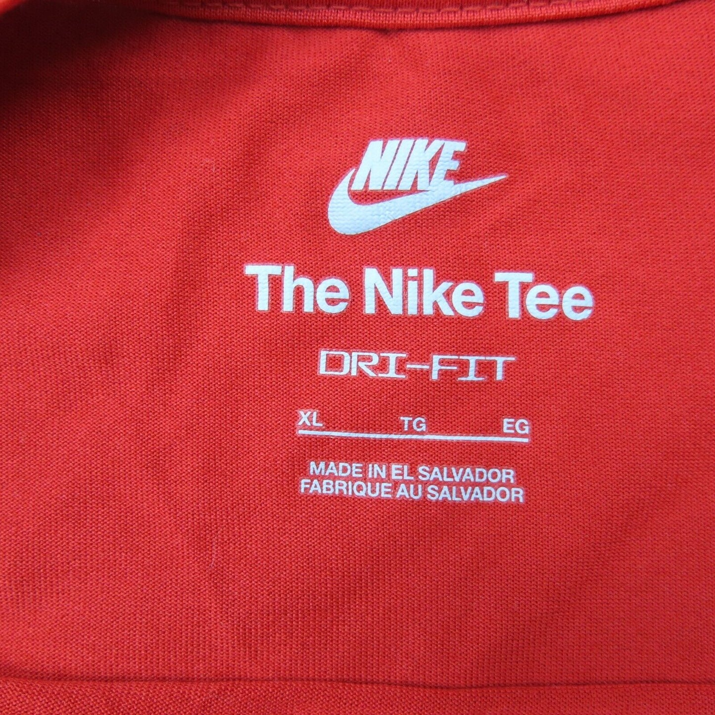 The Nike Tee Mens Crew Neck T Shirt Long Sleeves Dri Fit Logo Red Size X Large