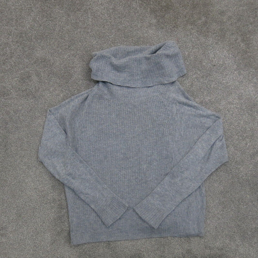 Forever 21 Womens Pullover Knitted Sweater Long Sleeves Turtle Neck Gray Size L