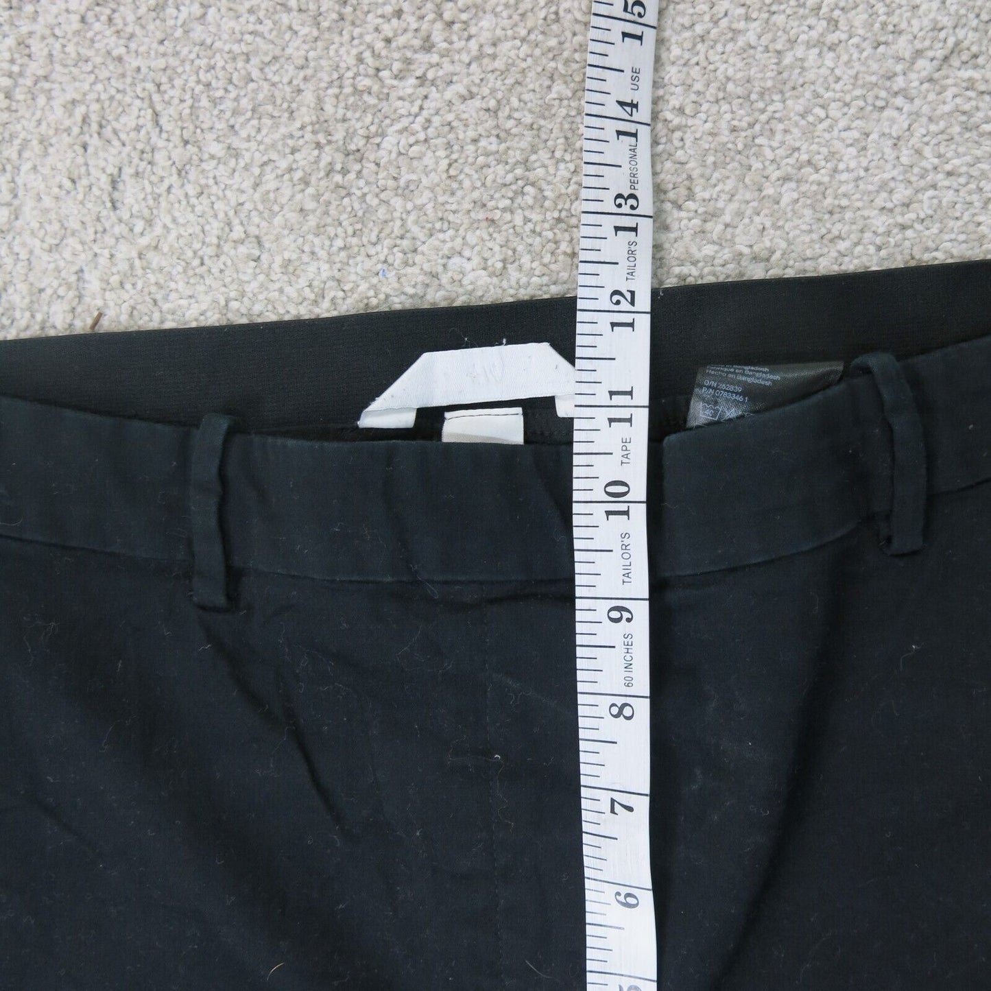 H&M Womens Pants Ankle Skinny Leg Mid Rise Flat Front Pull On Black Size 10