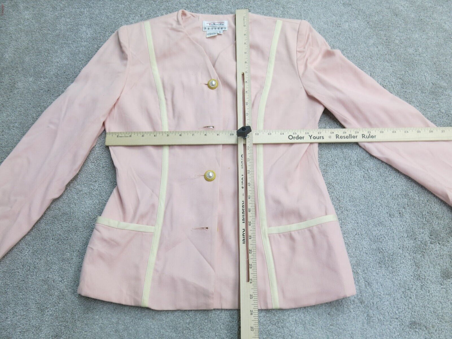 Talbots Womens Blazer Coat Front Button Long Sleeve 100% Wool Pink Size  6