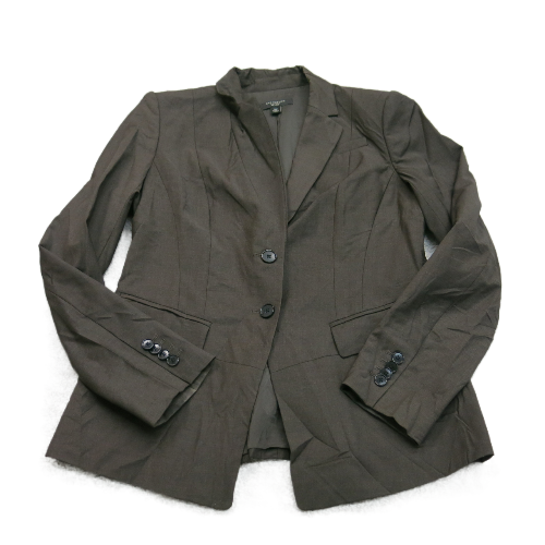 ANN Taylor Womens Blazer Coat Single Breasted Long Sleeve Dark Gray Size 4P
