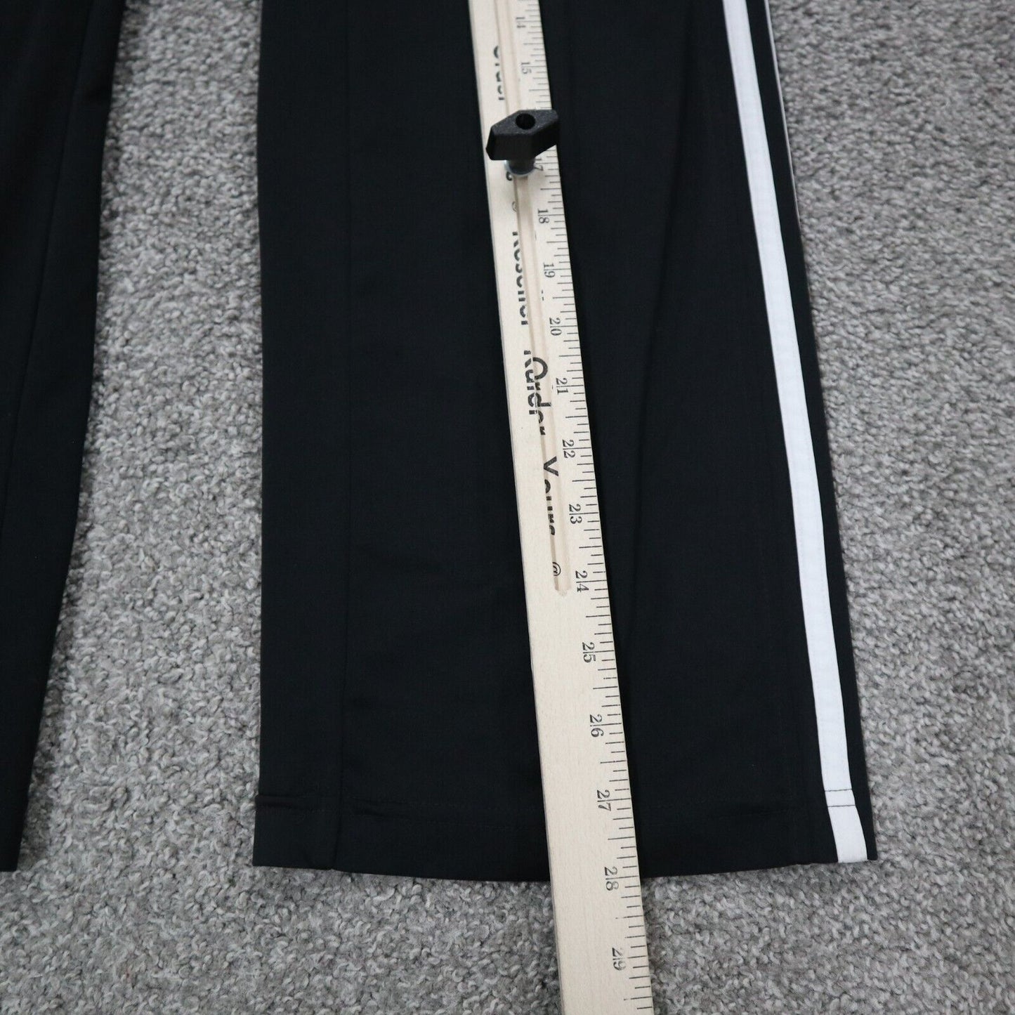 Adidas Mens Track Pant Elastic Waist Stretch Training 3 Striped Black Size XL