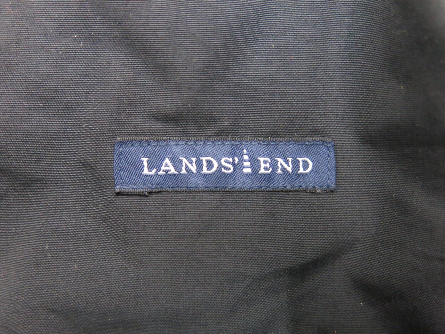 Lands End Mens Puffer Jacket Full Zip Up Long Sleeves Pockets Black Size ?