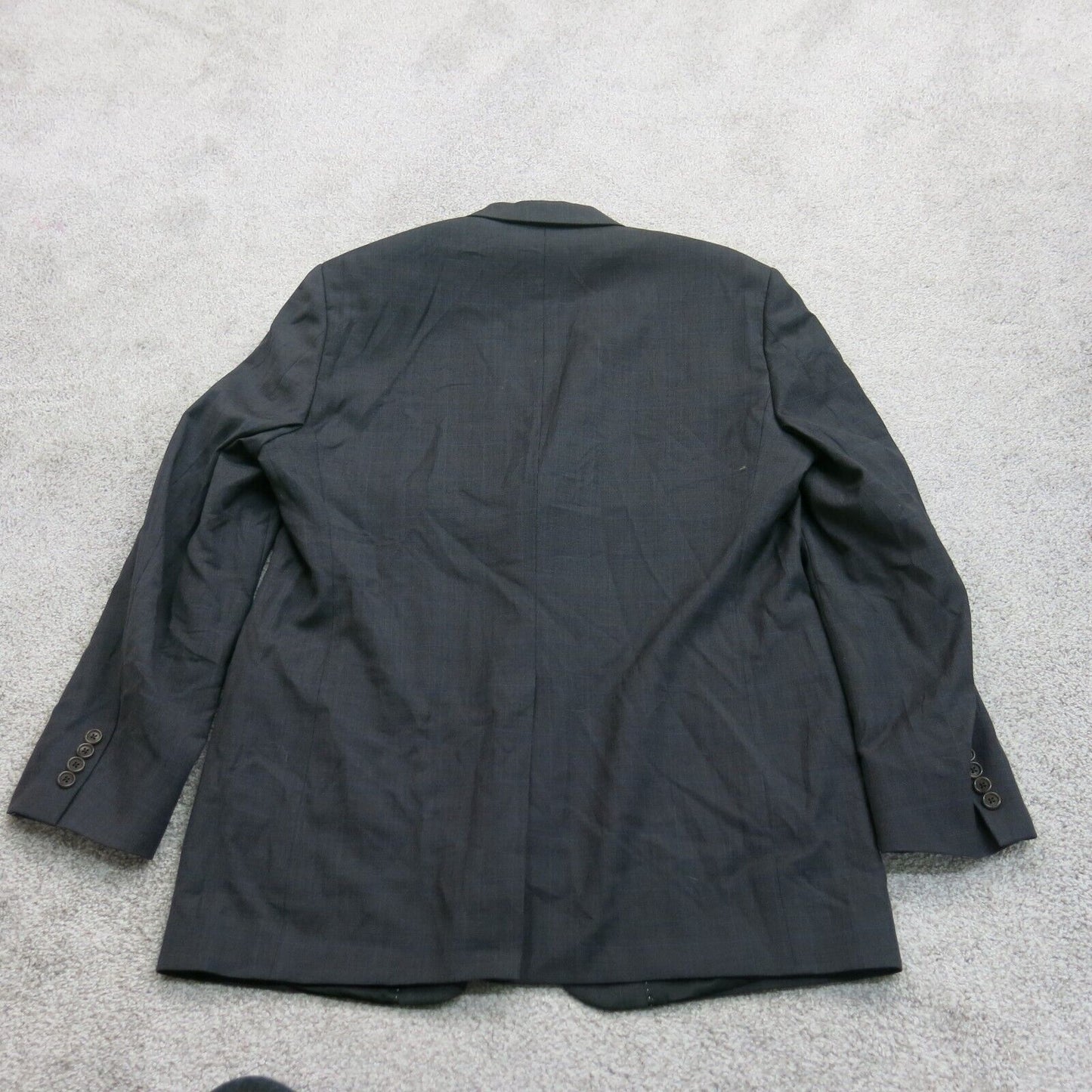 Tommy Hillyer Mens Blazer Coat Single Breasted Pockets Solid Black Size 42 Large