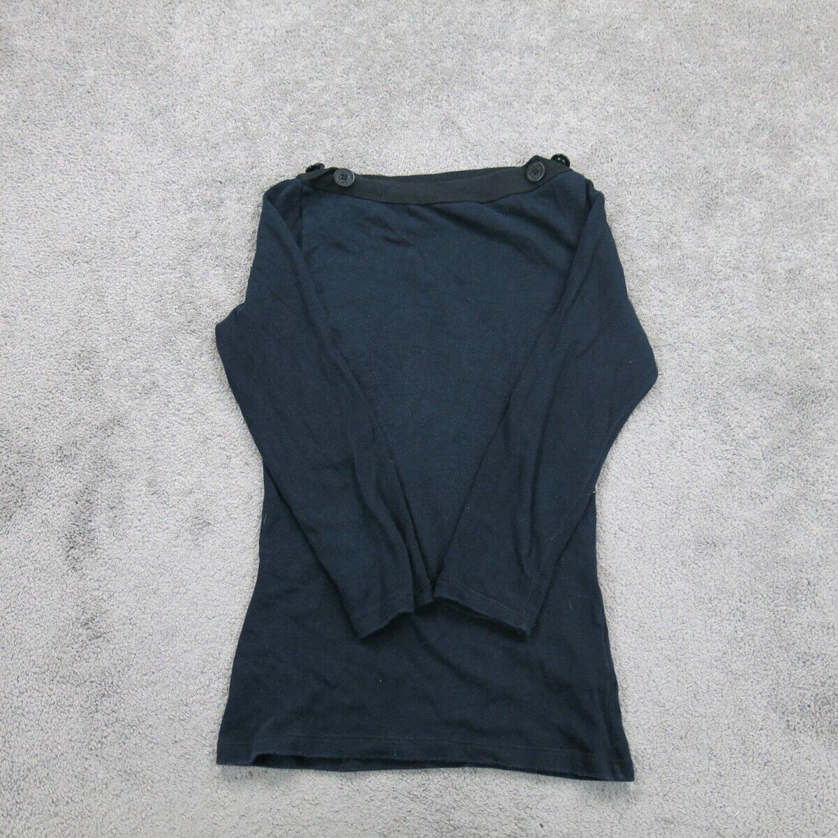 Zara Basic Womens Pullover Sweater Knitted Boat Neck Long Sleeves Black SZ Small
