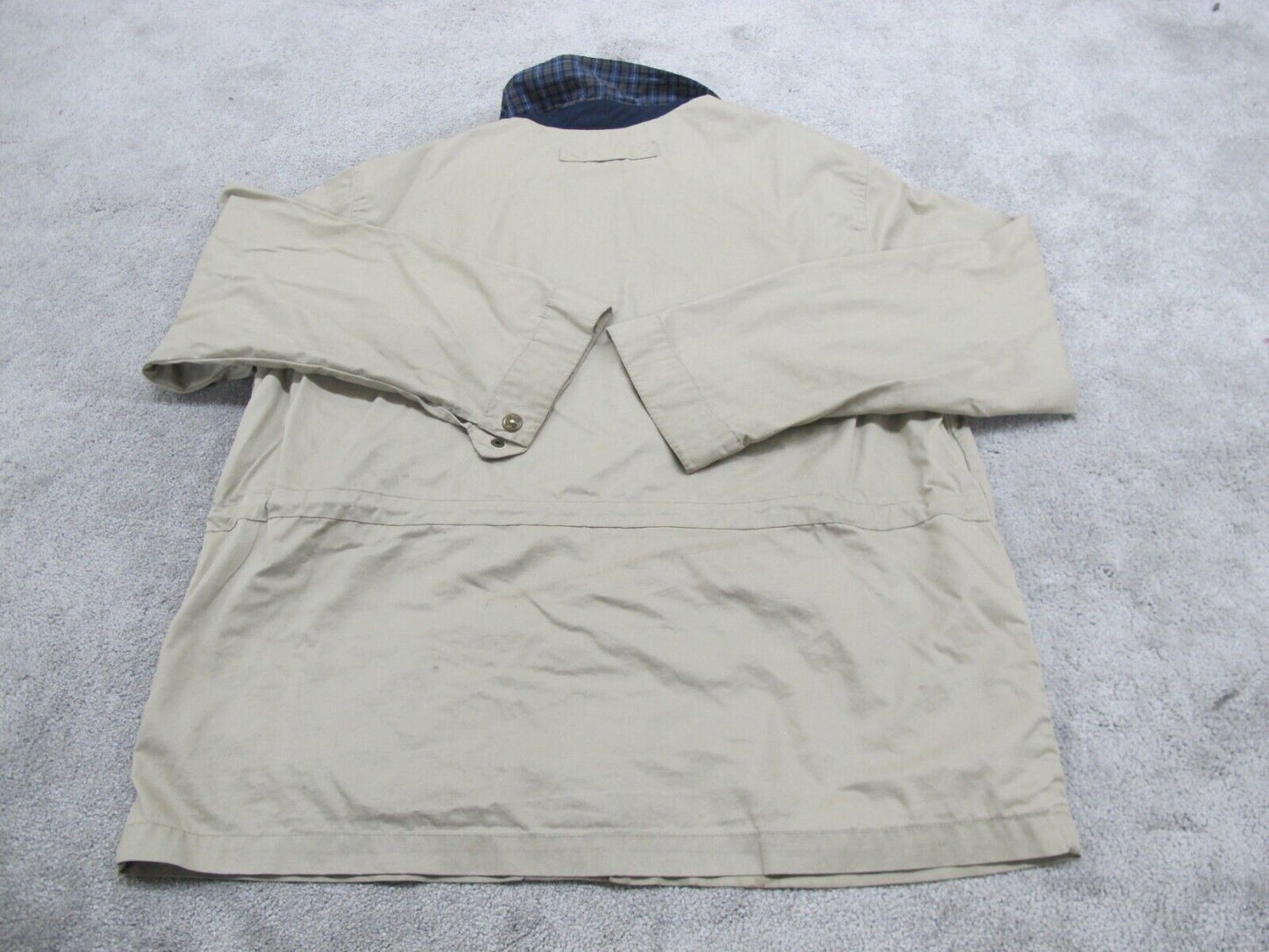 Tommy Hilfiger Mens Windbreaker Jacket Full Zip Up Long Sleeves Beige Size XL