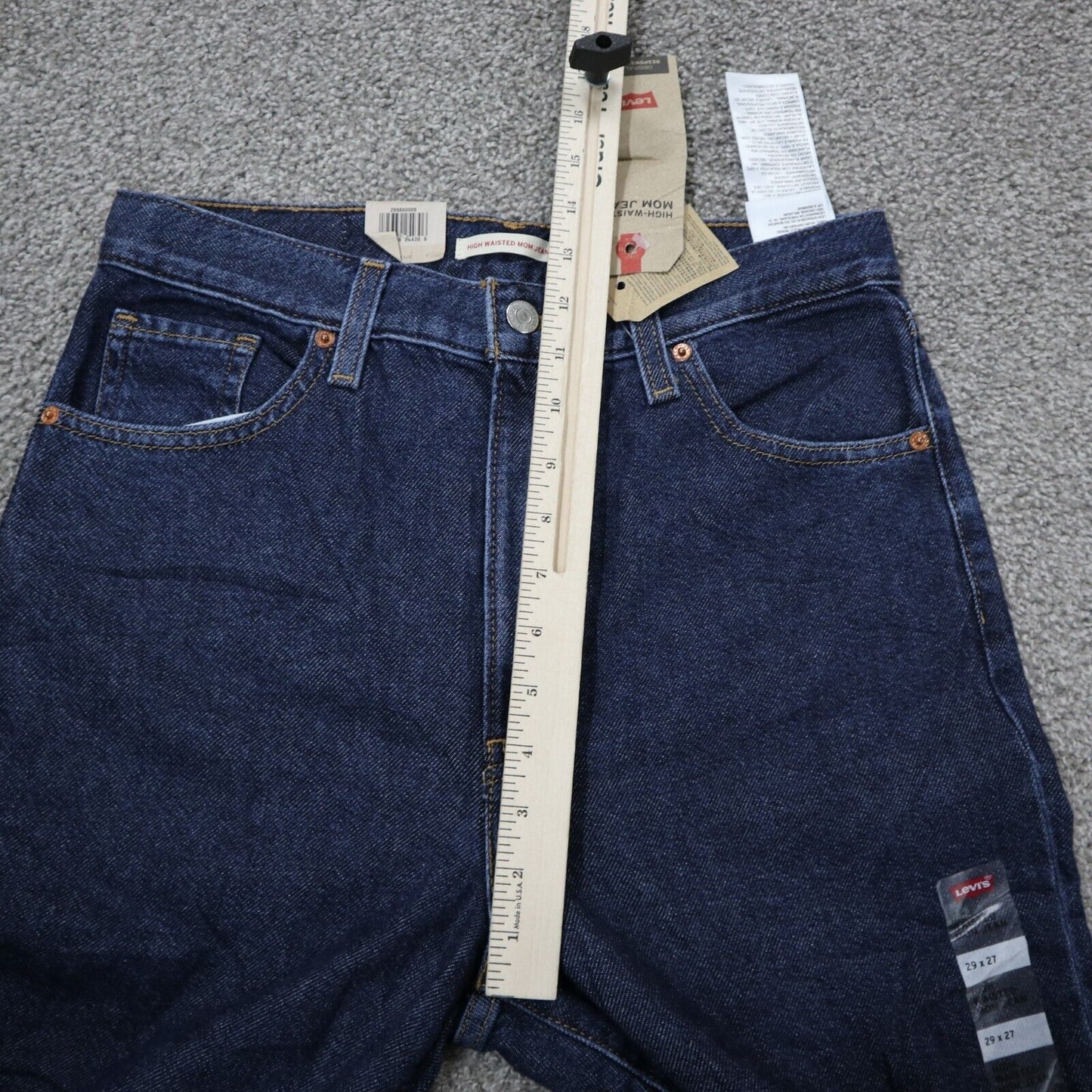 NWT Levis Mens Mom Jeans High Waisted Tapered Leg Denim Stretch Blue SZ W29XL27