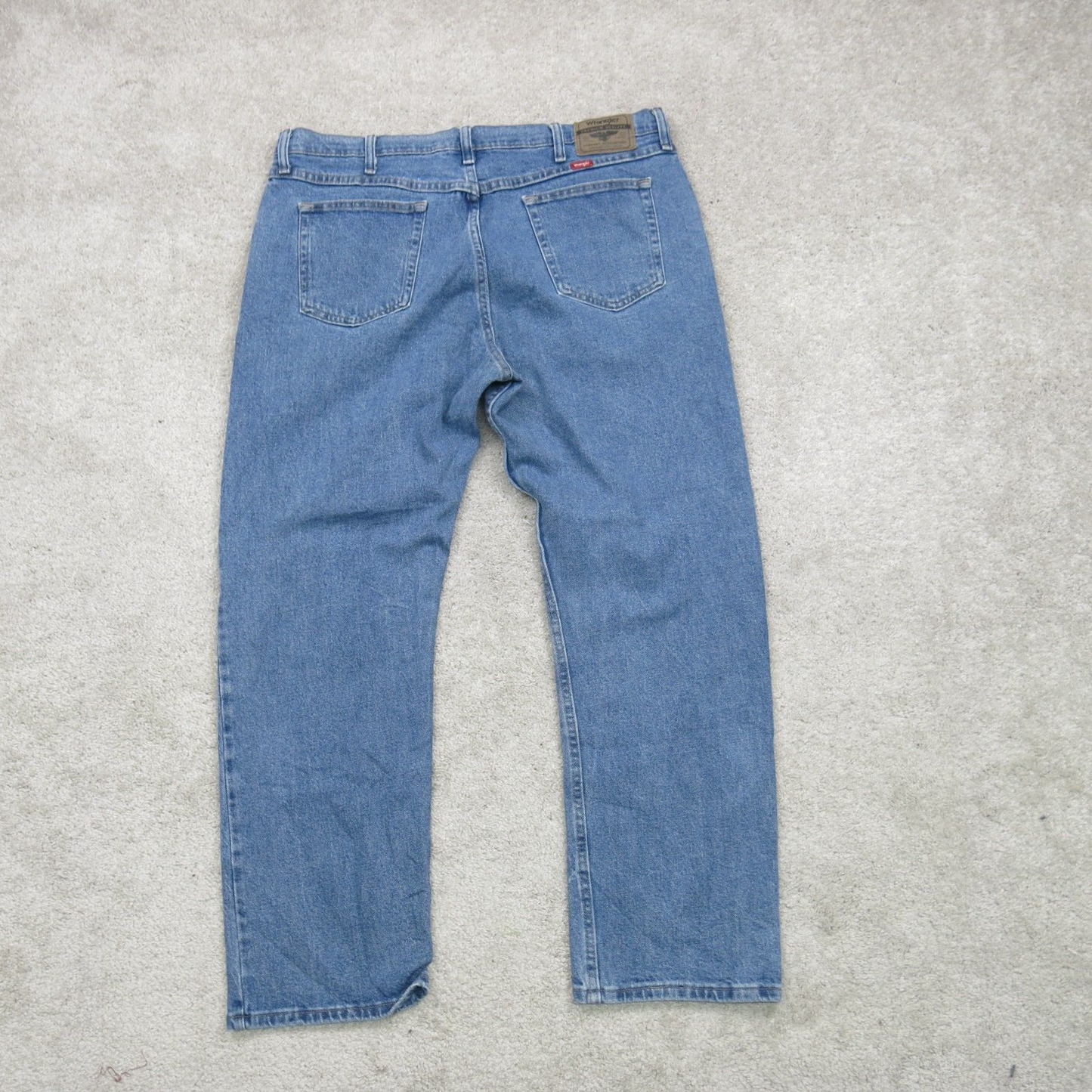 Wrangler Mens Jeans Straight Leg Mid Rise 100% Cotton Pockets Blue Size W38XL30