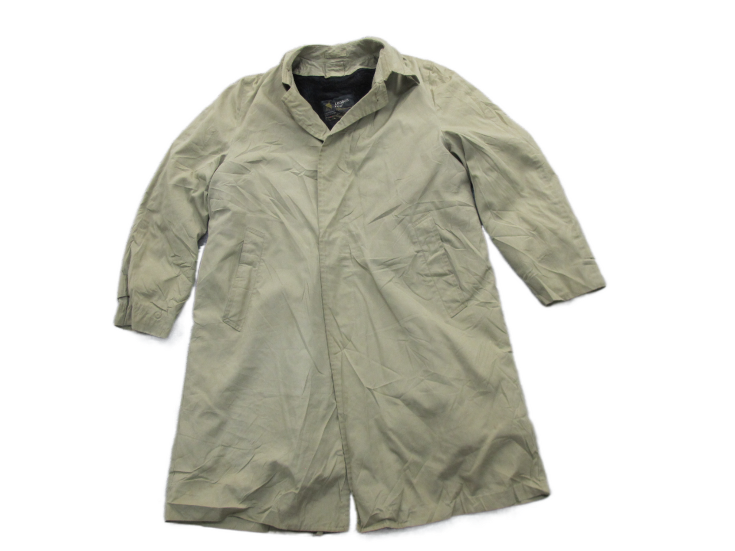 London Fog Mens Sherpa Coat Long Sleeves Pockets Solid Beige Size 38 Reg
