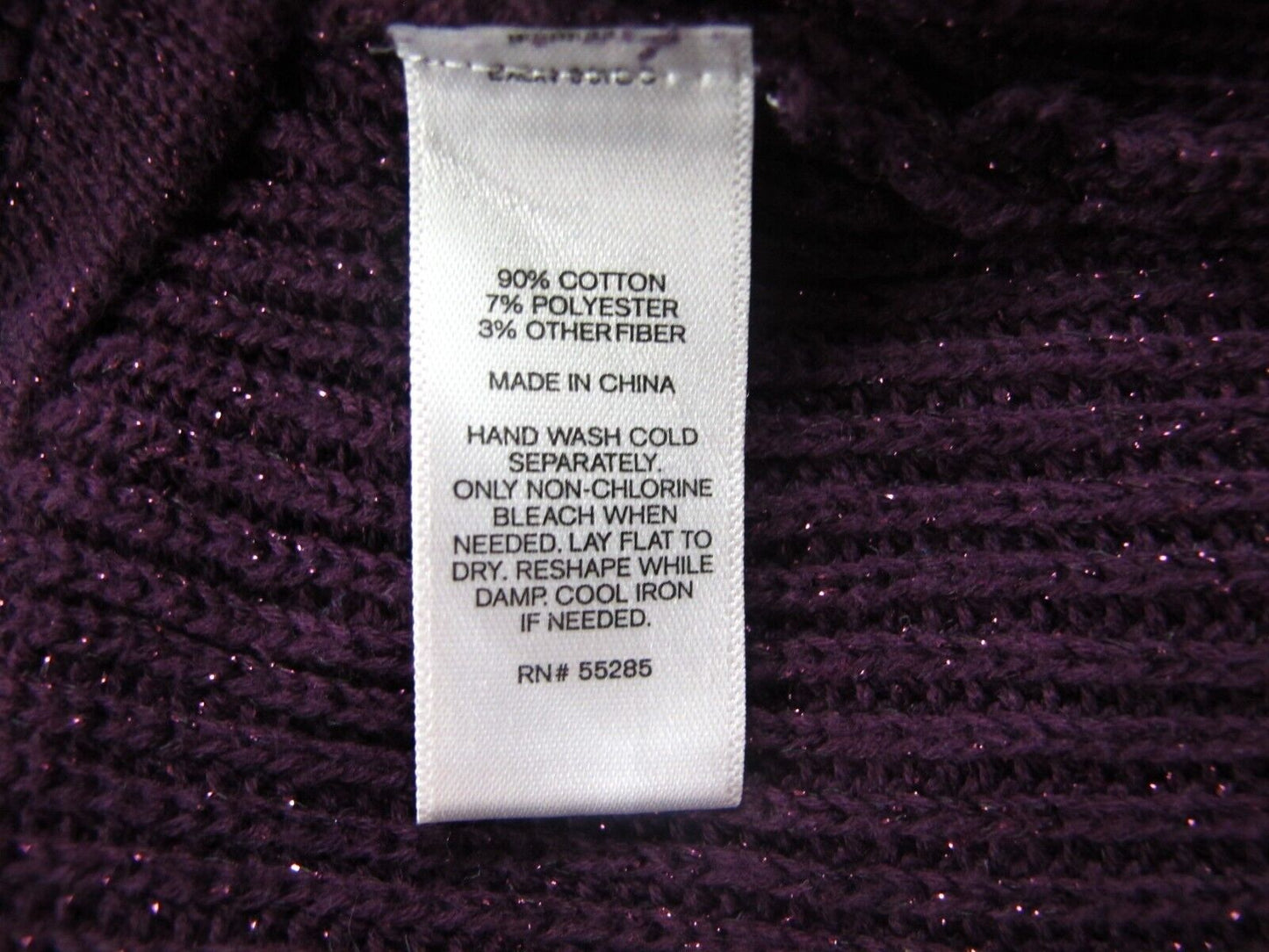 Express Womens Pullover Knitted Sweater V Neck Short Sleeve Purple Size X Small