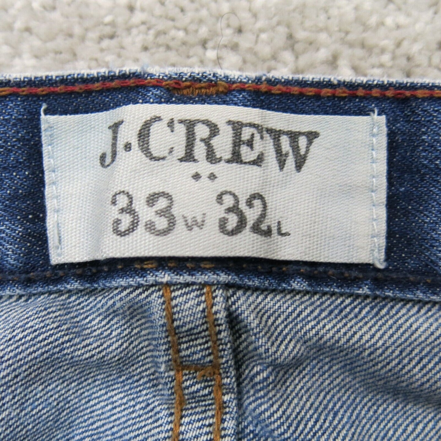 J. Crew Mens Jeans Straight Leg Denim Mid Rise Stretch Pockets Blue Size W33XL32