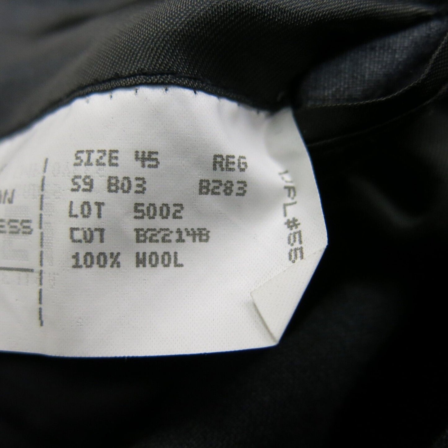 Brooks Brother Mens Blazer Coat Single Breasted 100% Wool Black Size 45 Reg