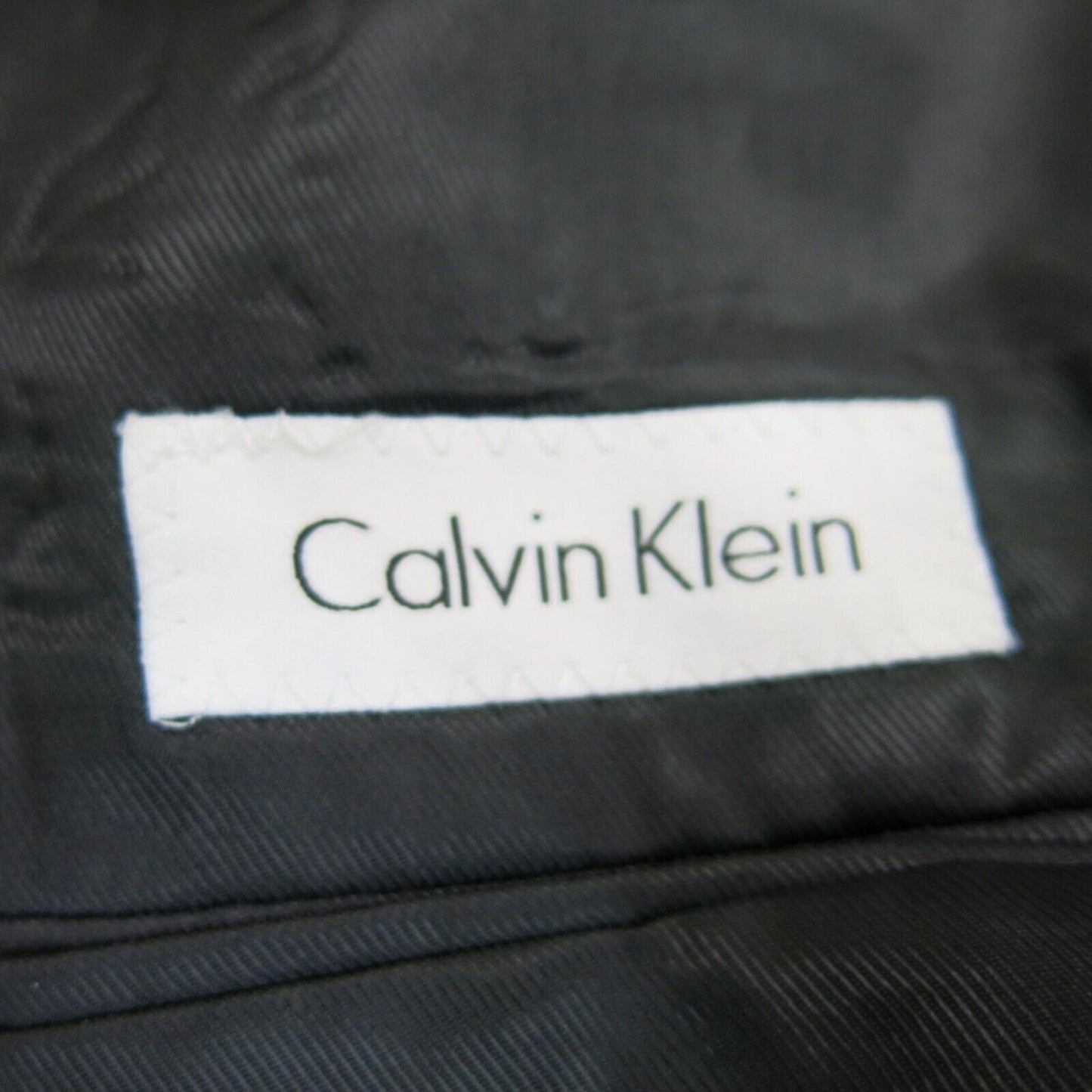 Calvin Klein Mens Striped Blazer Coat Single Breasted 100% Wool Black Size 38R