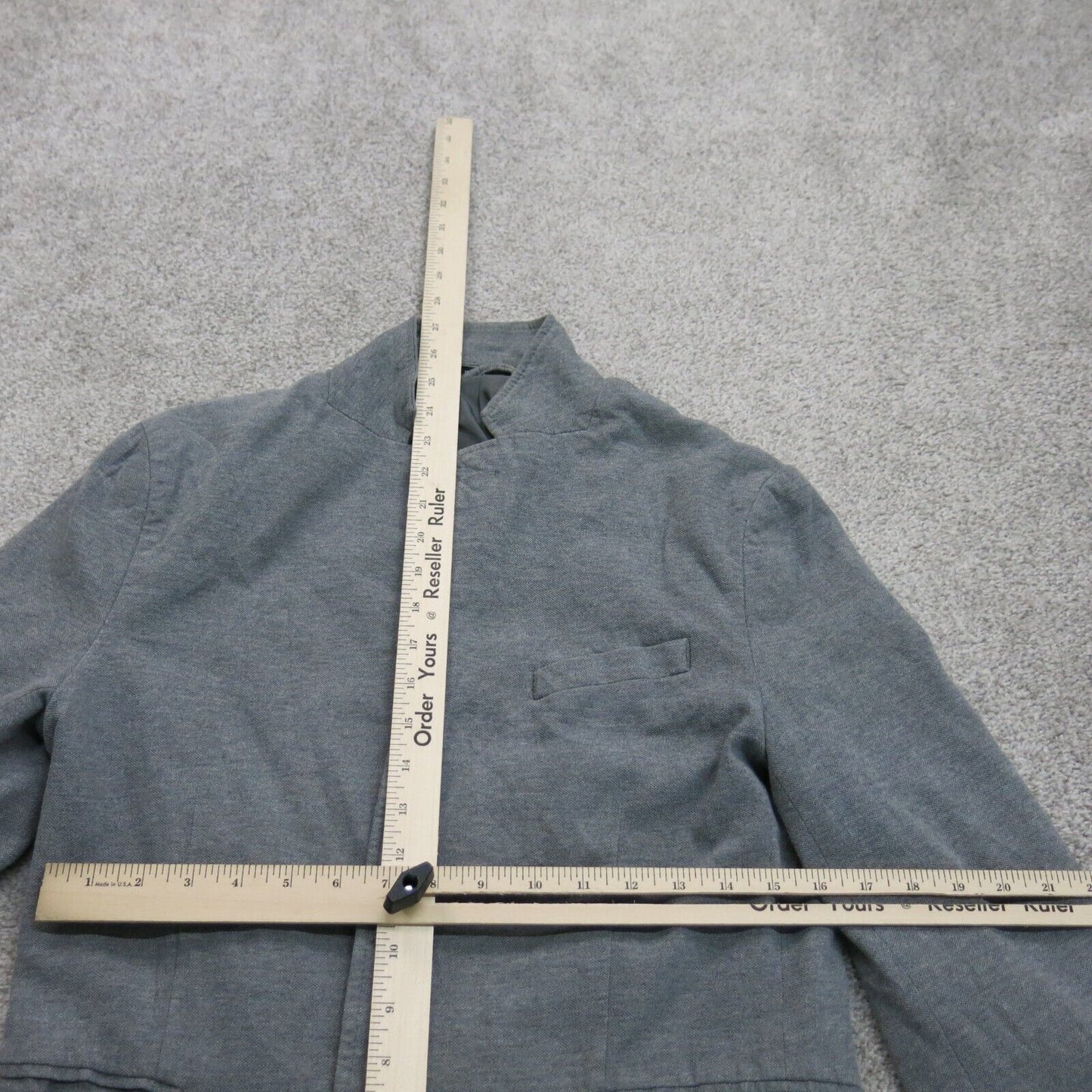 H&M Womens Blazer Coat Single Breasted Long Sleeves Pockets Gray Size 36 Regular
