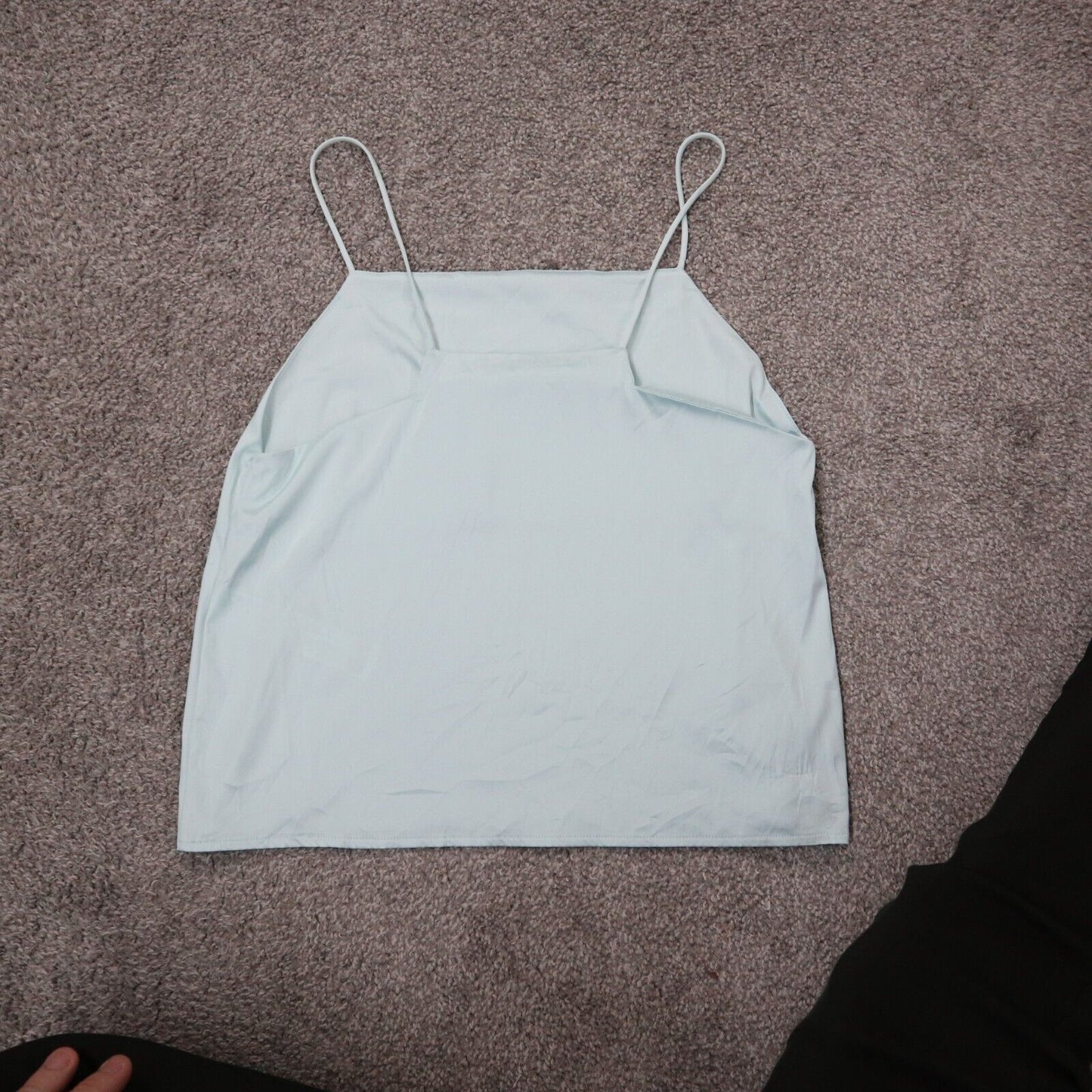 Zara Womens Camisole Tank Tops Spaghetti Strap Solid Light Blue Size Small