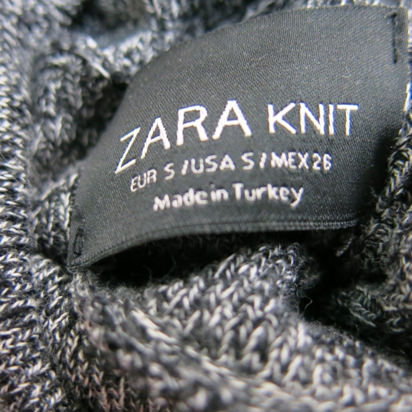 Zara Knit Womens Pullover Sweater Long Sleeves High Neck Hi Low Black Size Small