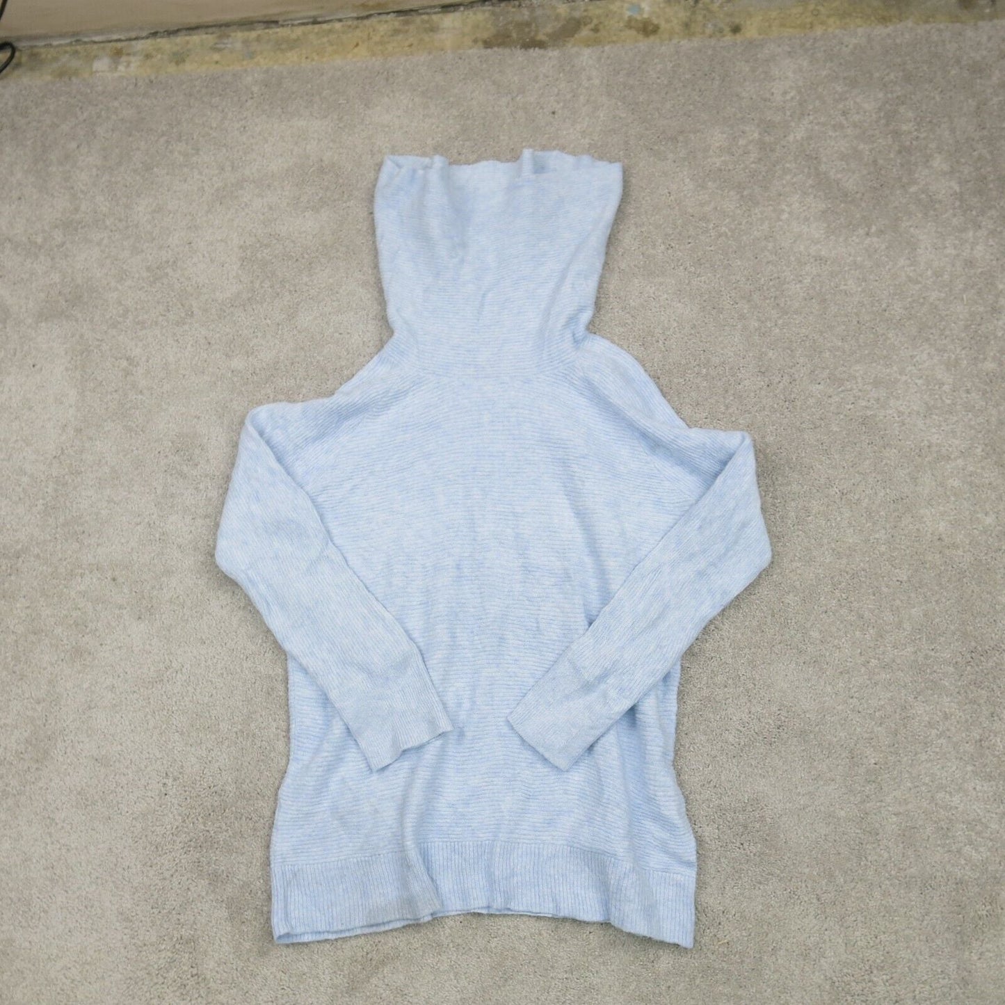 Loft Womens Pullover Sweater High Neck Long Sleeves Solid Sky Blue Size Large