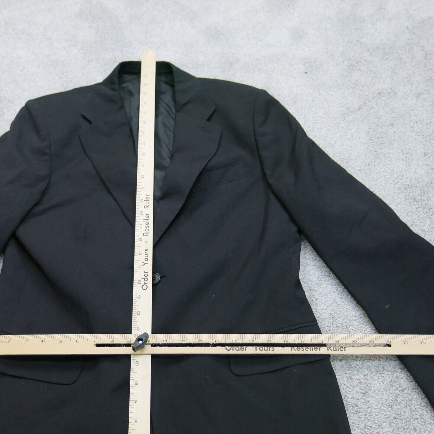 Express Mens Blazer Coat Long Sleeves Single Breasted Pockets Black Size 42R