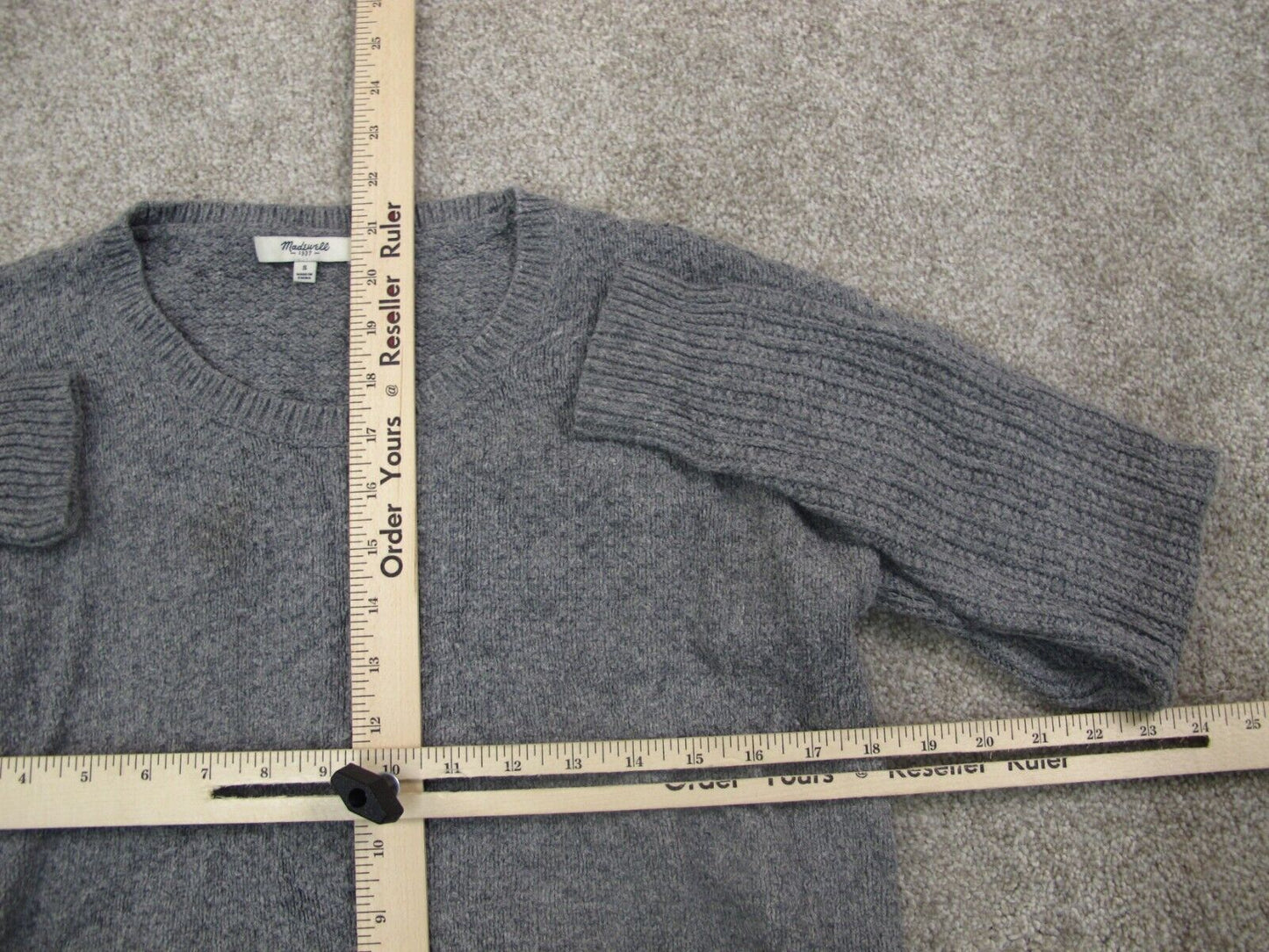 Madewell Womens Pullover Knitted Sweater Long Sleeve Crew Neck Gray Size Small