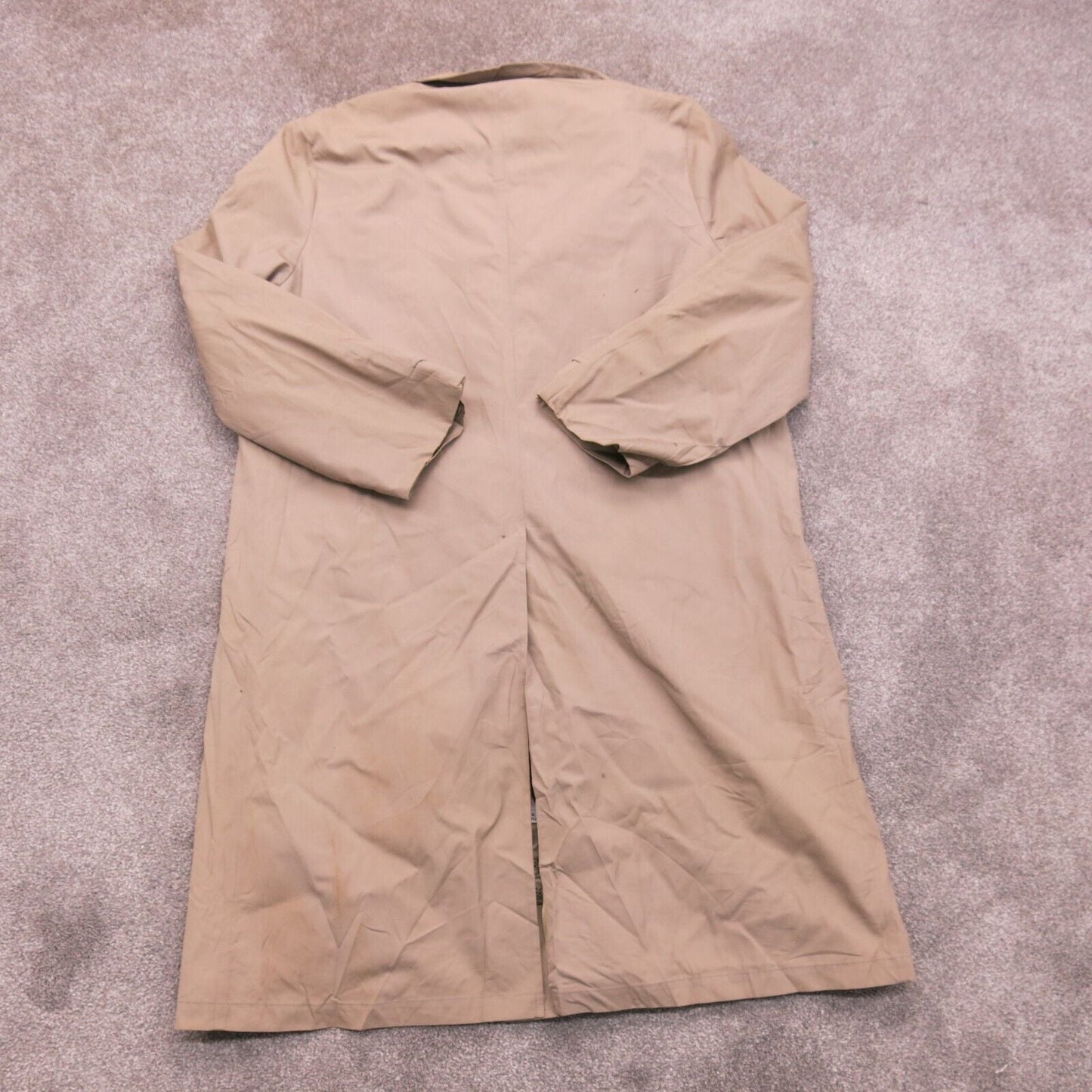 London Fog Mens Overcoat Long Sleeves Pockets Beige Size 44 Long